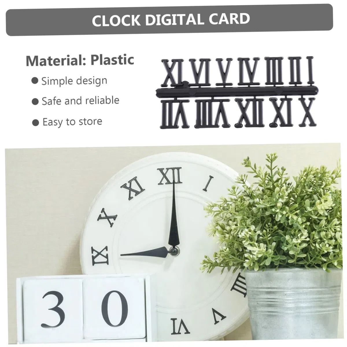 6 Stück Teiliges DIY Uhrenziffern mit Römischen und Arabischen Zahlen Große Schwarze Wanduhren Zahlen zur Reparatur Ersatz und Individuellem Uhrendesign Langlebiges
