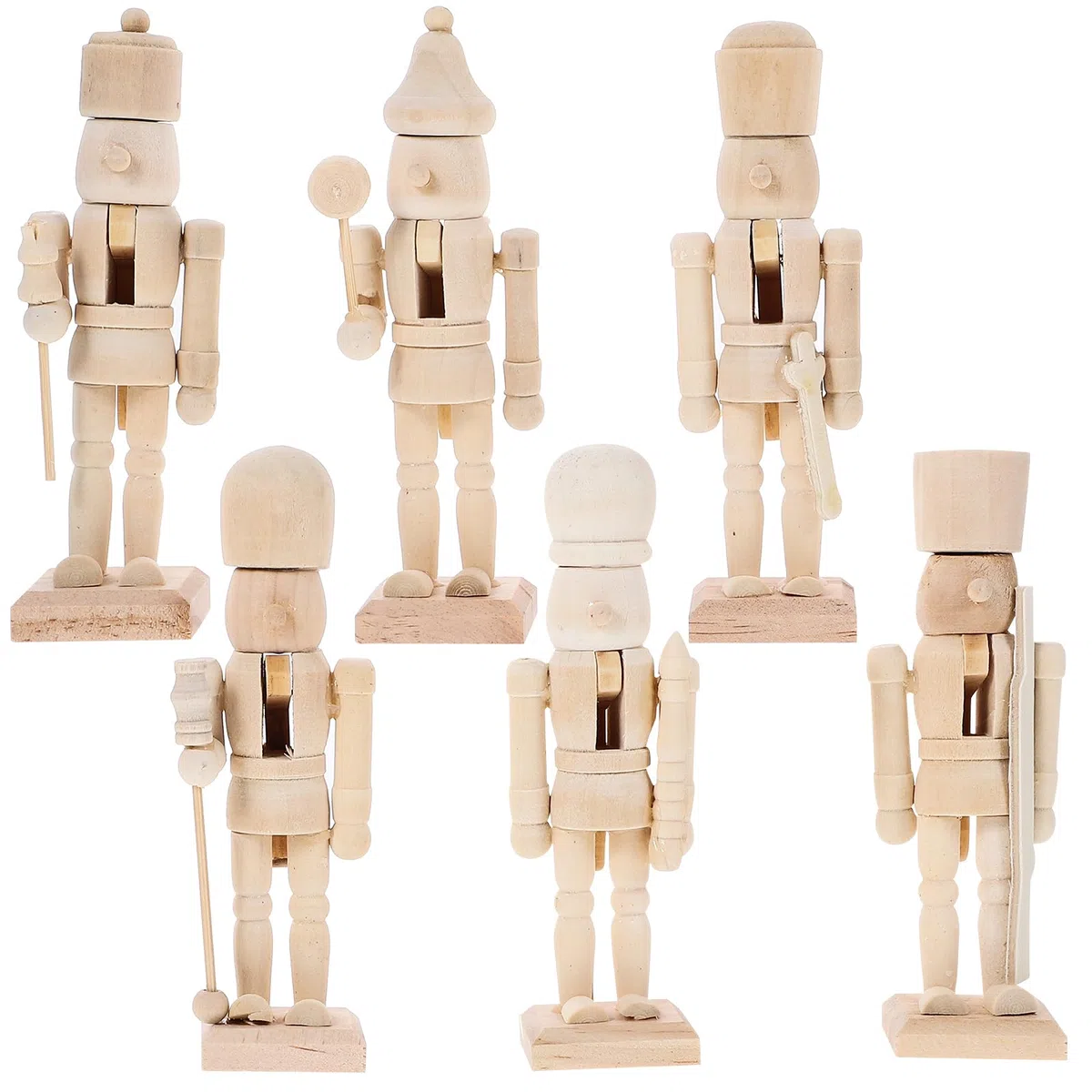 6 Stück Holz Unvollendete Soldat Nussknacker: Mini Leere DIY Holz Soldat-nussknacker Für Weihnachten Nussbaum Ornament Verzierung