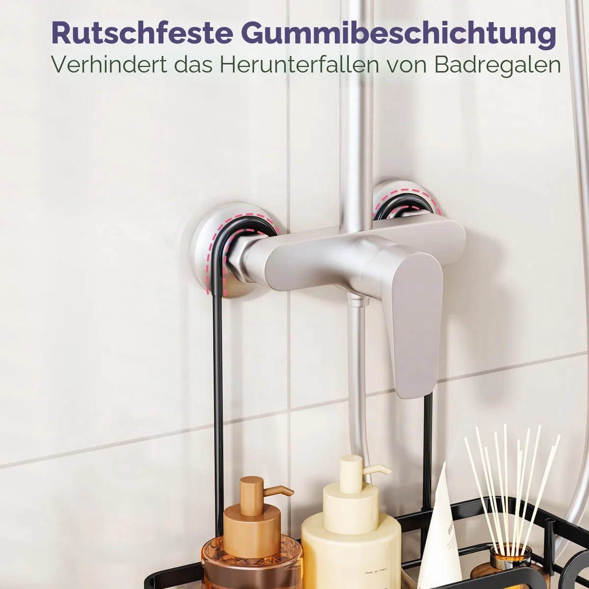 SWTYMIKI Duschablage zum Hängen - Für Mieter und Badezimmer, Kein Bohren | 304 Edelstahl Duschregal zum Hängen, Seifenhalter, 11 Haken, für Shampoo, Conditioner, Toilettenartikel, Razor