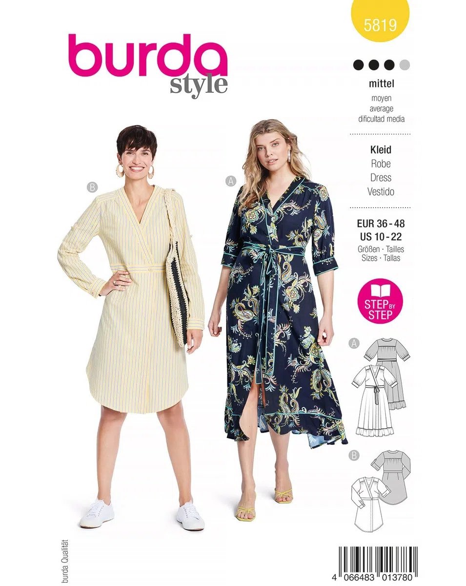 Burda Schnittmuster, 5819, Kleid [Damen, Gr. 36-48], Level 3 mittel