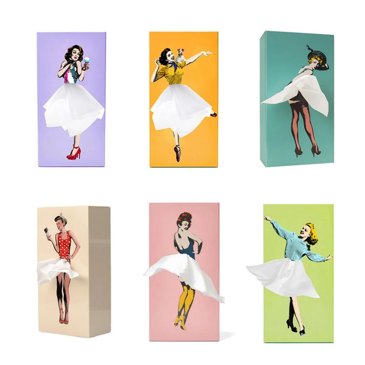 Flying Rock Mädchen Tissue-Box, Vintage Tissue-Box, Moderne Mädchen Schublade Box, Flying Skirt Tissue-Box, Spaß dekorative Ornamente (#Lila)