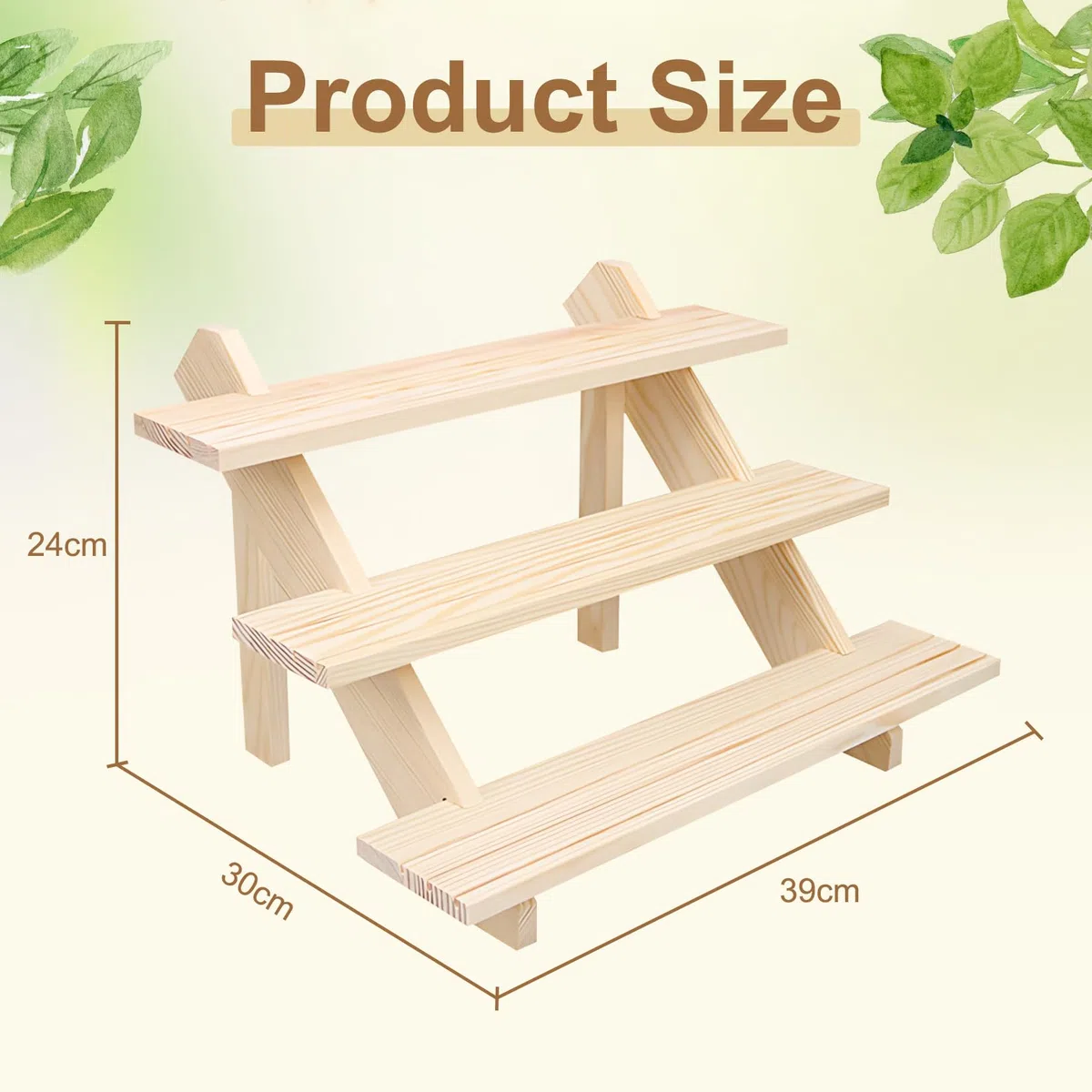 3-Tier Display Ständer Holz Ohrring und Ringhalter Display Riser Regal mit Nut Abnehmbarer Schmuckkarten Ausstellungsständer für Parfume Figuren Kosmetik Sammlerstücke Cupcake Gewürz