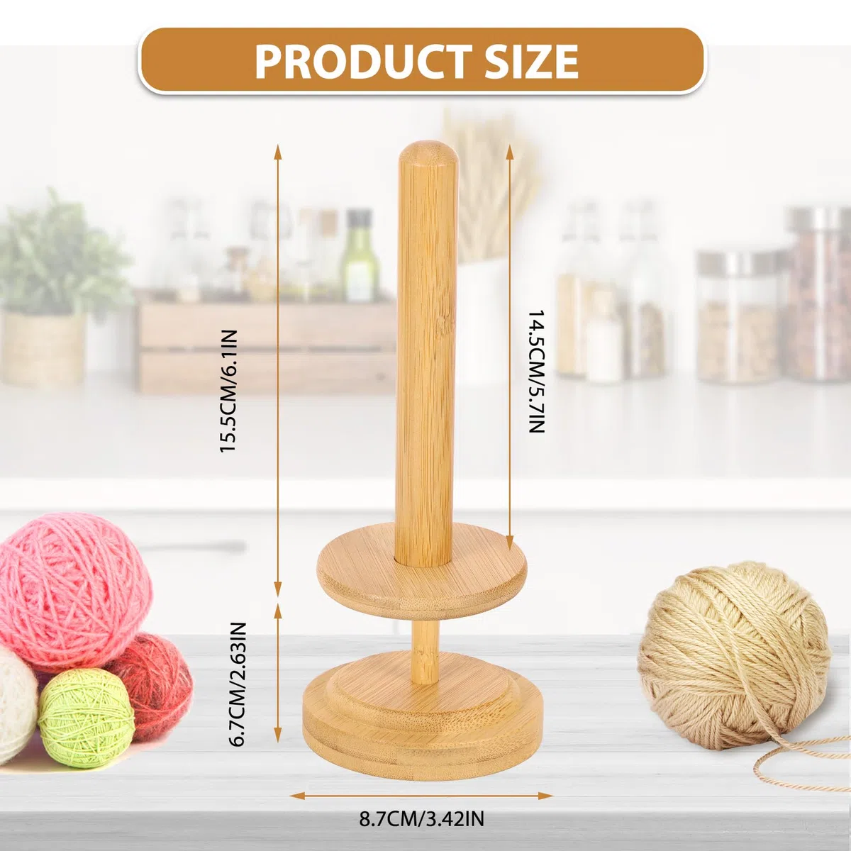 Wollabwickler Basic, 2 Stück Wollwickler Holz handgefertigt Wollabroller Wollknäuelhalter Rotierender Holz Geburtstagsgeschenk Garnrollenhalter für Großmutter und Mutter