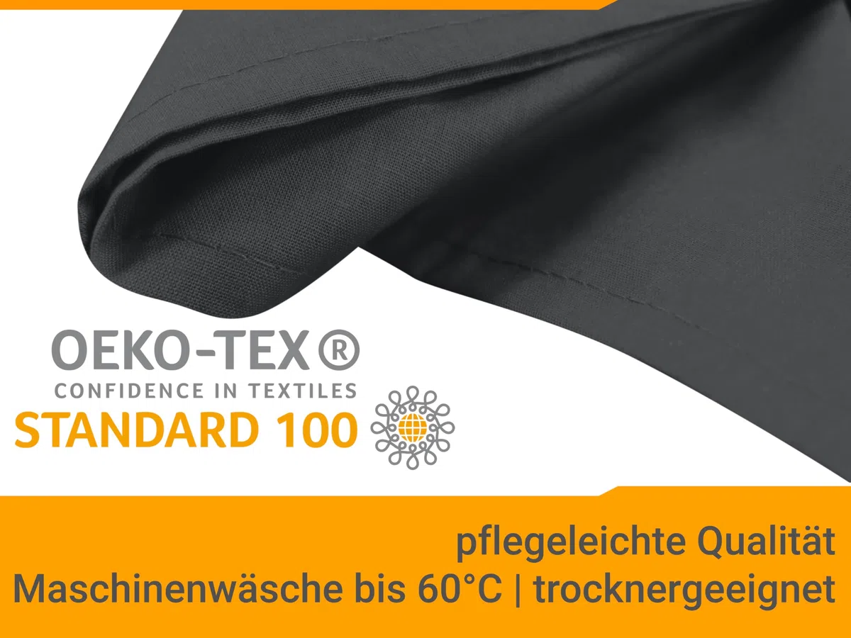 npluseins Betttuch - Haustuch - Bettlaken - aus 100% Baumwolle in 7 ausgesuchten Farben - Laken ohne Gummizug - Einheitsgröße von ca. 150 x 250 cm, anthrazit