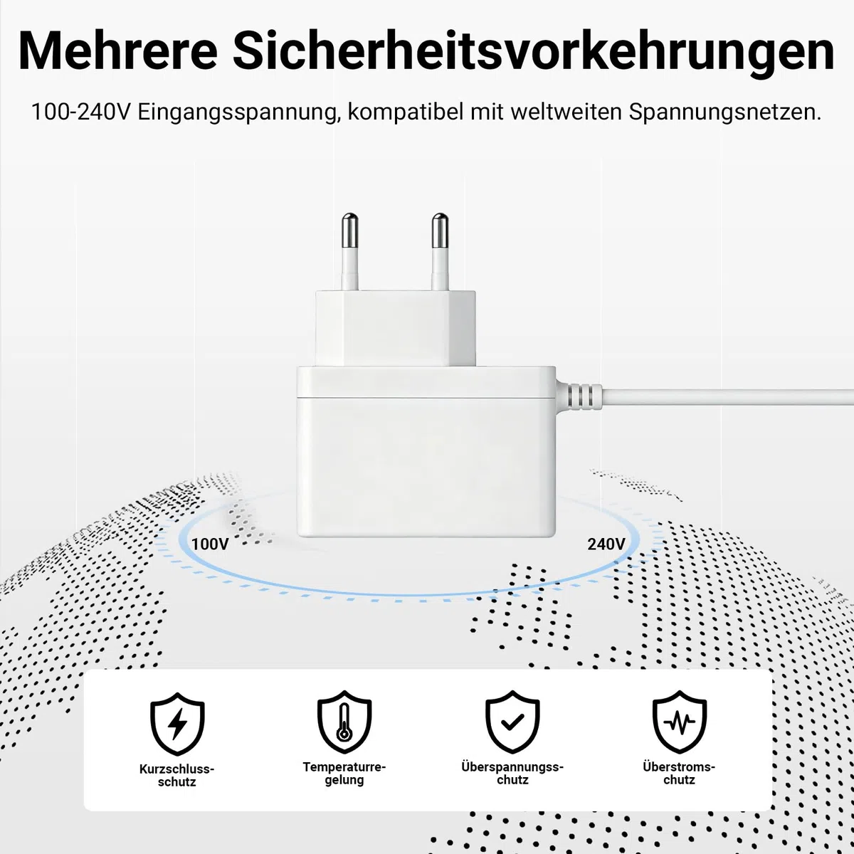 24 V-Luftbefeuchter-Ladegerät, kompatibel mit Homvana H101 H 101 Verdunstungs-Kühlnebel-Luftbefeuchter, Ersatz-Netzkabel für Schlafzimmer, Heimverdampfer, Luftdiffusoren, Adapter – Weiß