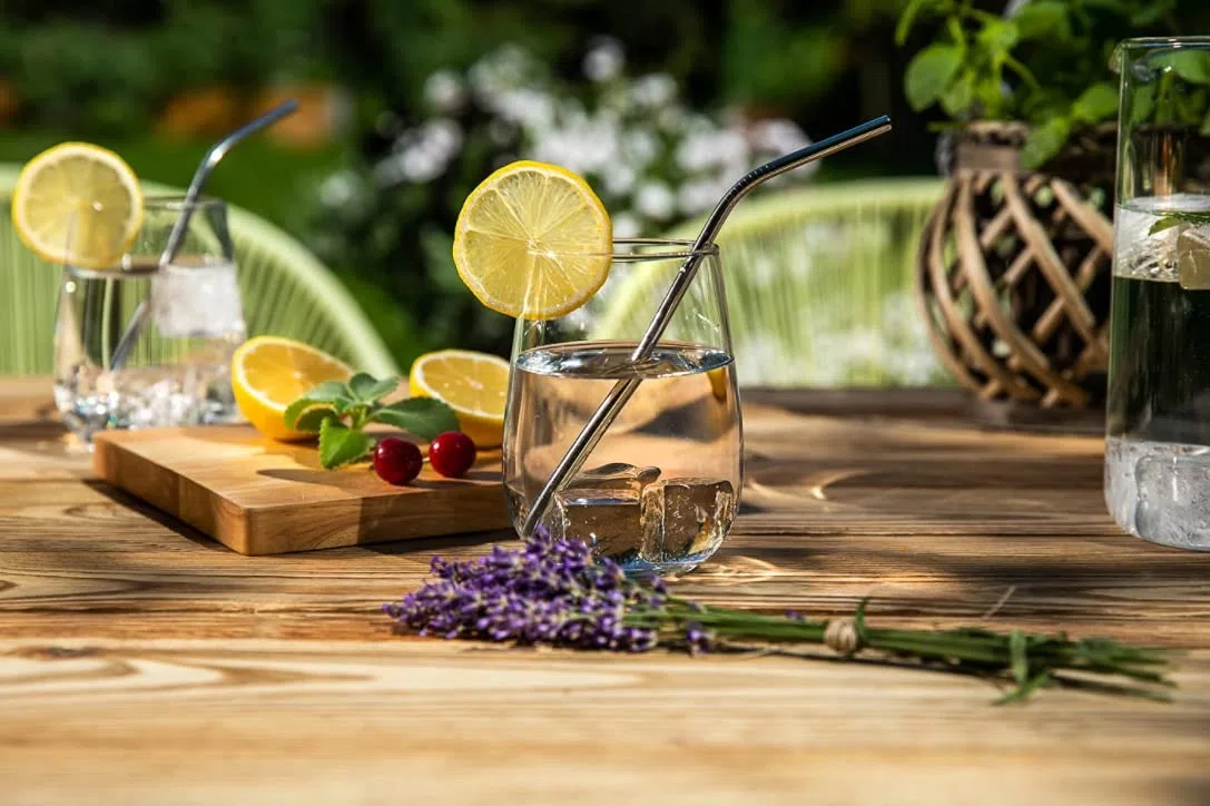 Set mit 6 Gläsern für Wasser und alkoholische Getränke, Glatte und transparente Glasgläser von 360 ml, Spülmaschinengeeignet