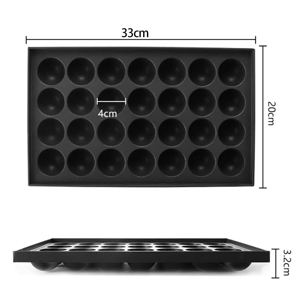 Persistence 28 LöCher 4Cm Takoyaki Platte Antihaft Kochen zu Hause Takoyaki Takoyaki Teller Nur Takoyaki Aluminium Teller