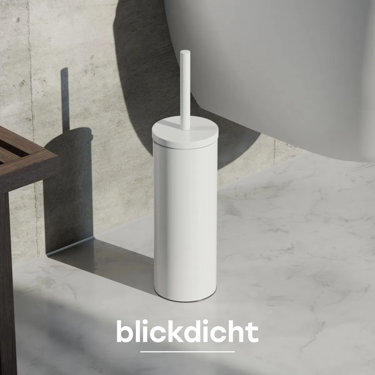 SAVEGA - Edelstahl Silikon Klobürste - Toilettenbürste mit diskretem Halter - Hochwertige WC Bürste mit Spritzschutz - Antibakterieller Bürstenhalter - Toilet Brush (Weiß)