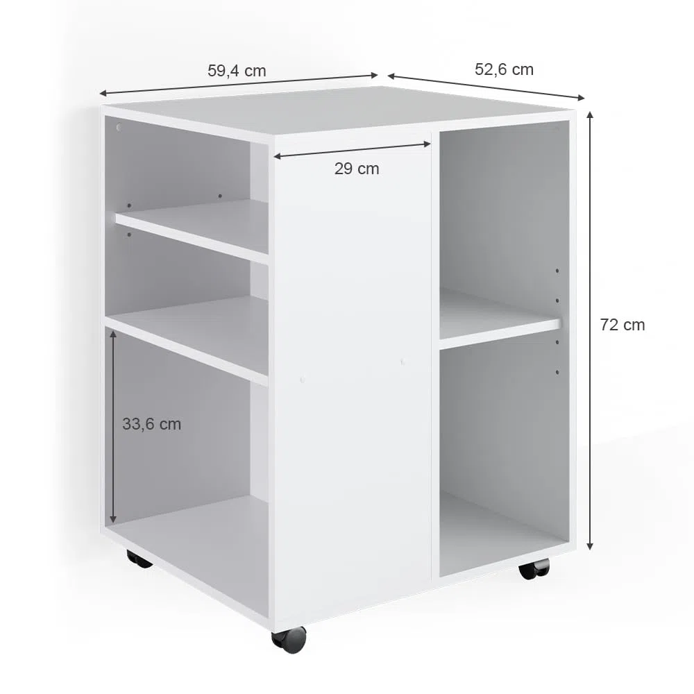 Vicco Rollcontainer, Weiß, 59.4 x 52.6 cm, flexibel einsetzbar mit Rollen für Mobile Nutzung