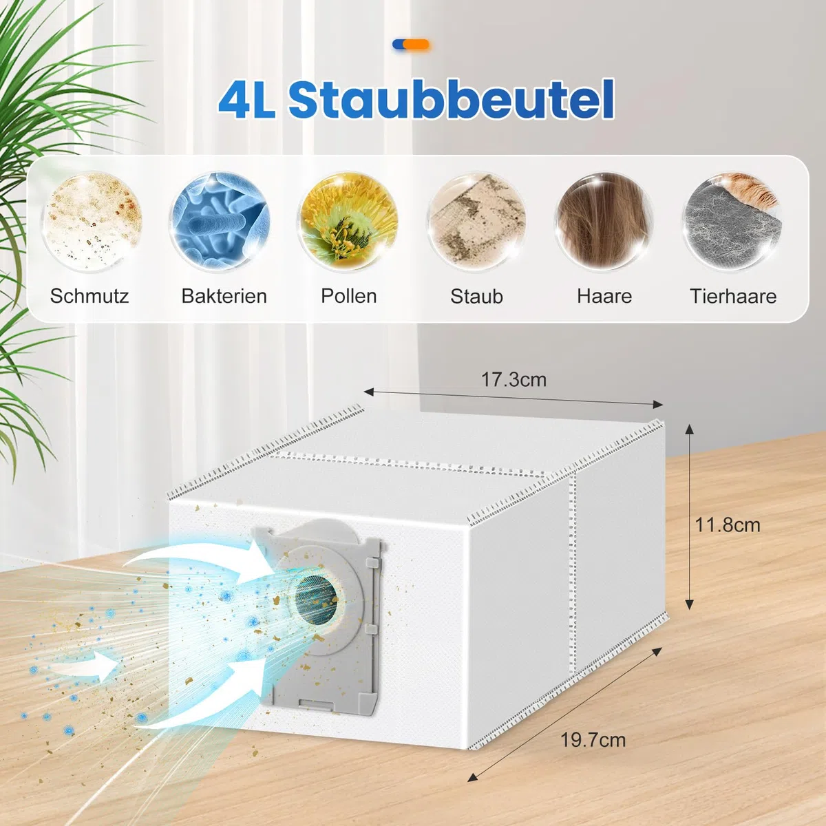 21 Stück Zubehör für Ecovacs Deebot X9 PRO Omni / X11 PRO Omni / T80s Omni Saugroboter, Ersatzteile mit 1 Hauptbürste, 6 Staubbeutel, 2 Wischwalze, 4 Filter, 6 Seitenbürsten, 1 Reinigungsbürste