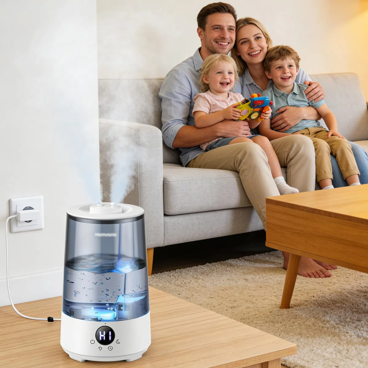 24 V-Luftbefeuchter-Ladegerät, kompatibel mit Homvana H101 H 101 Verdunstungs-Kühlnebel-Luftbefeuchter, Ersatz-Netzkabel für Schlafzimmer, Heimverdampfer, Luftdiffusoren, Adapter – Weiß