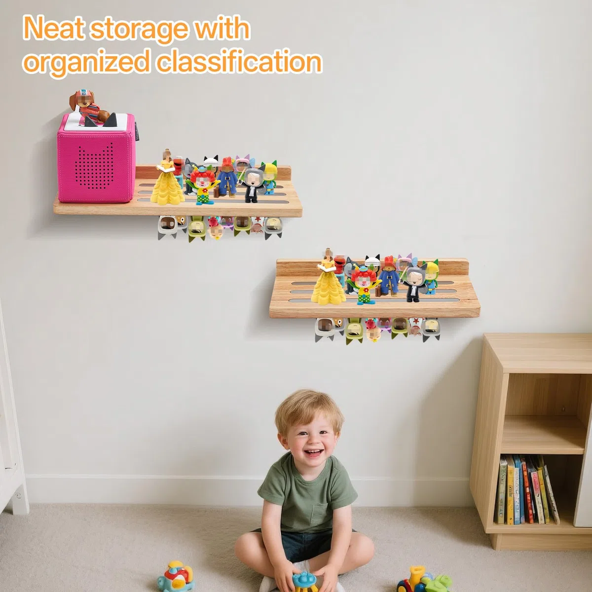 Gieanoo für Tonie Regal,Tonies Regal Mädchen für kreative Toines Display 30-36 Figuren Natürliche Eiche Tonie aufbewahrung für Kinderzimmer，Babyzimmer