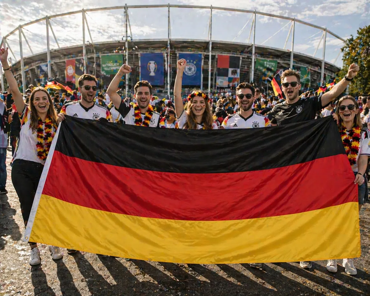 Deutschland Hawaii Blumenketten 6er, 12er oder 24er Set Schwarz-Rot-Gold - Hawaii Kette Fanartikel für EM WM & Public Viewing - Blütenkette Party Kostüm Zubehör für Damen Herren