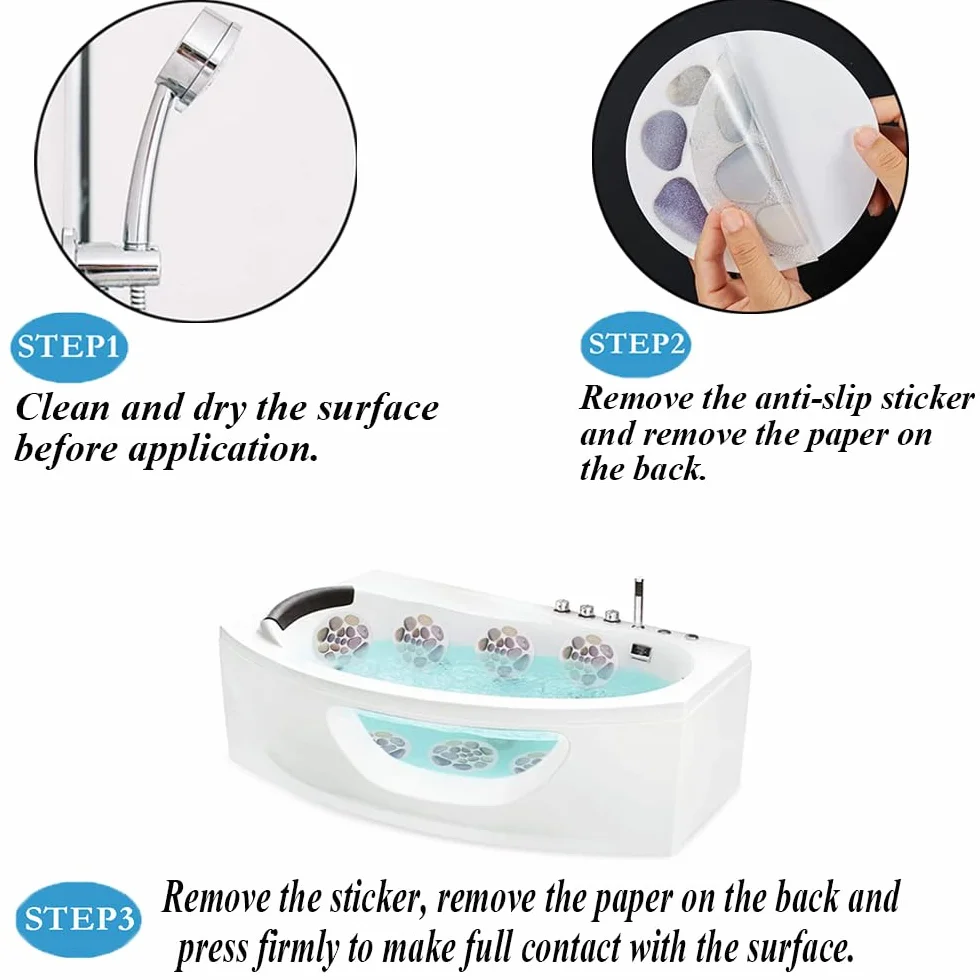 12 Stücke Badewannen Aufkleber Rund, Badewannen Aufkleber Selbstklebend, Bathtub Stickers, Premium Anti Rutsch Aufkleber, Selbstklebende Antirutsch Sticker with Scraper Tool für Dusche Rutschfeste