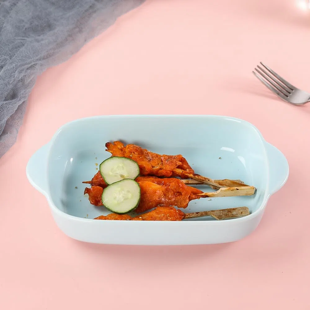 Auflaufform Klein Rechteckig aus Keramik – Lasagne Auflaufform für 1 Person – Backform Rechteckig und Ofenform Mini – Ofenfest für Mikrowelle und Backofen – Ideal für Auflauf und Gratin – Blau