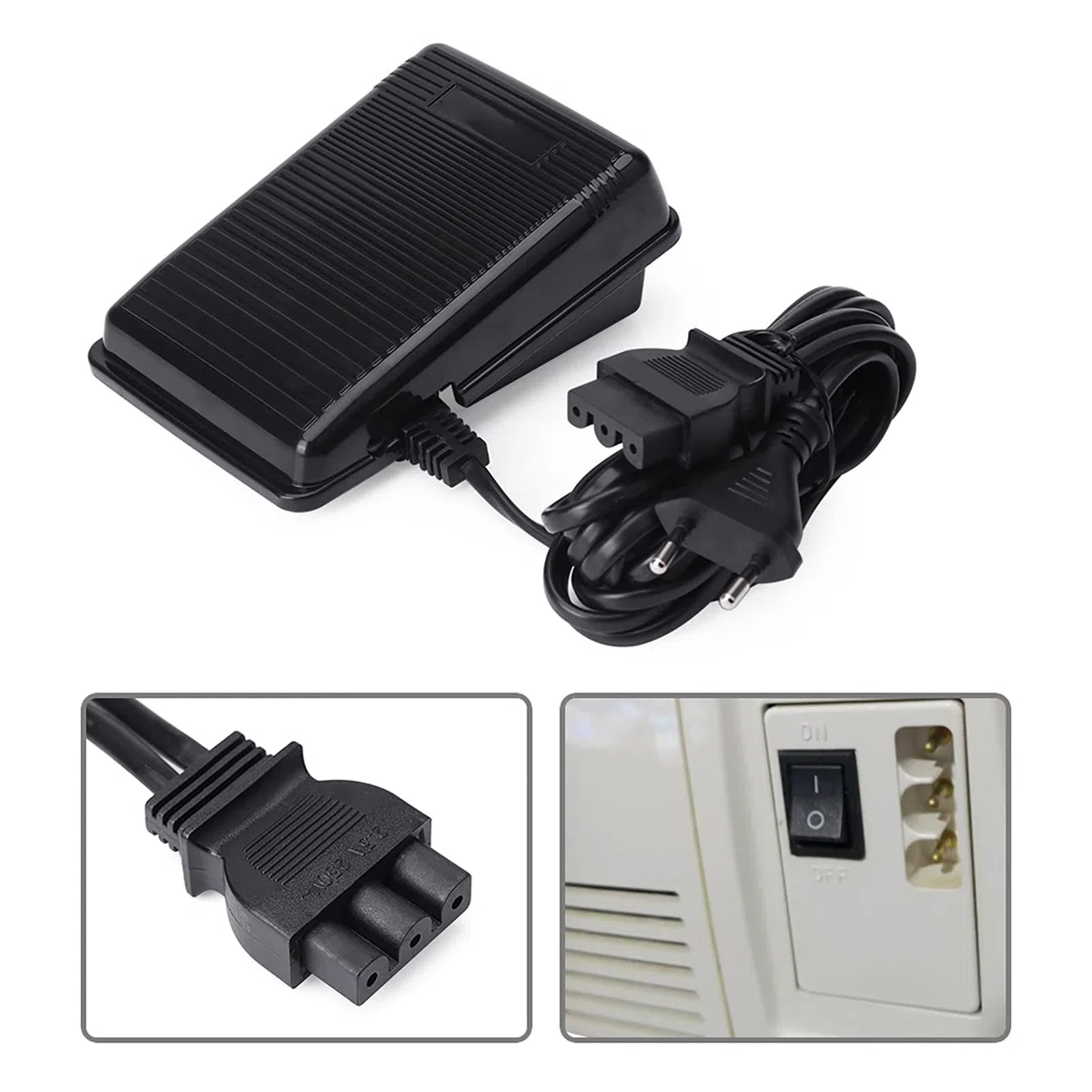 Fußpedal für Nähmaschine, Universalpedal mit Netzkabel für Nähmaschinen, 220 V, Fußsteuerung, elektronische Fußsteuerung