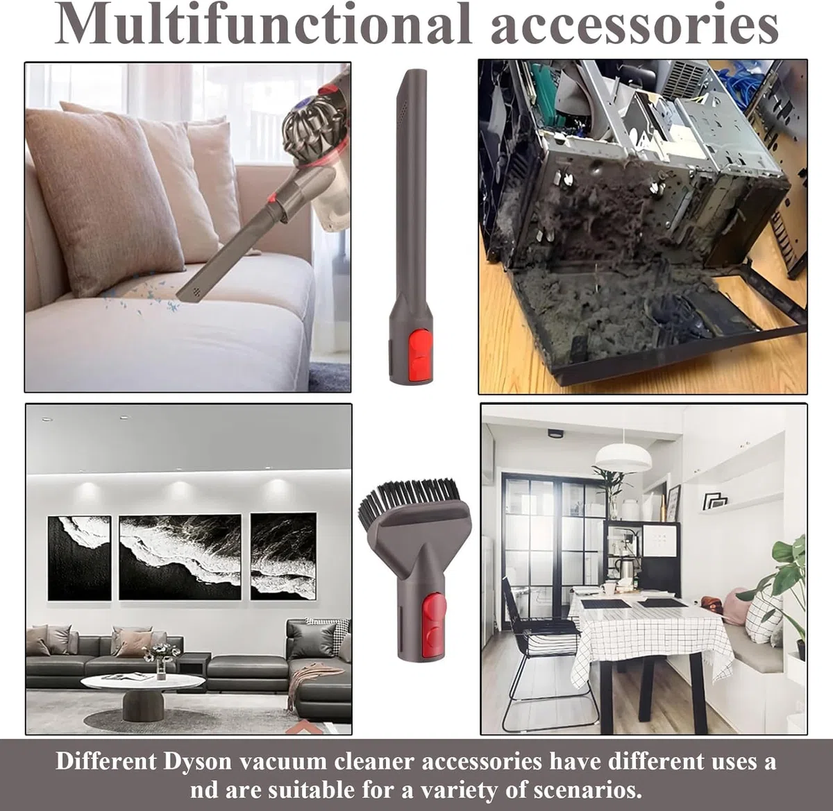 6 Stücke Zubehör Set Ersatz für Dyson Bürste mit Verlängerungs-Schlauch Düse Set für Dyson GEN5 G5 V15 V12 V11 V10 V8 V7 zur Reinigung von Fugen EckenBettfüße Tierhaare und Sofas schnell zu reinigen