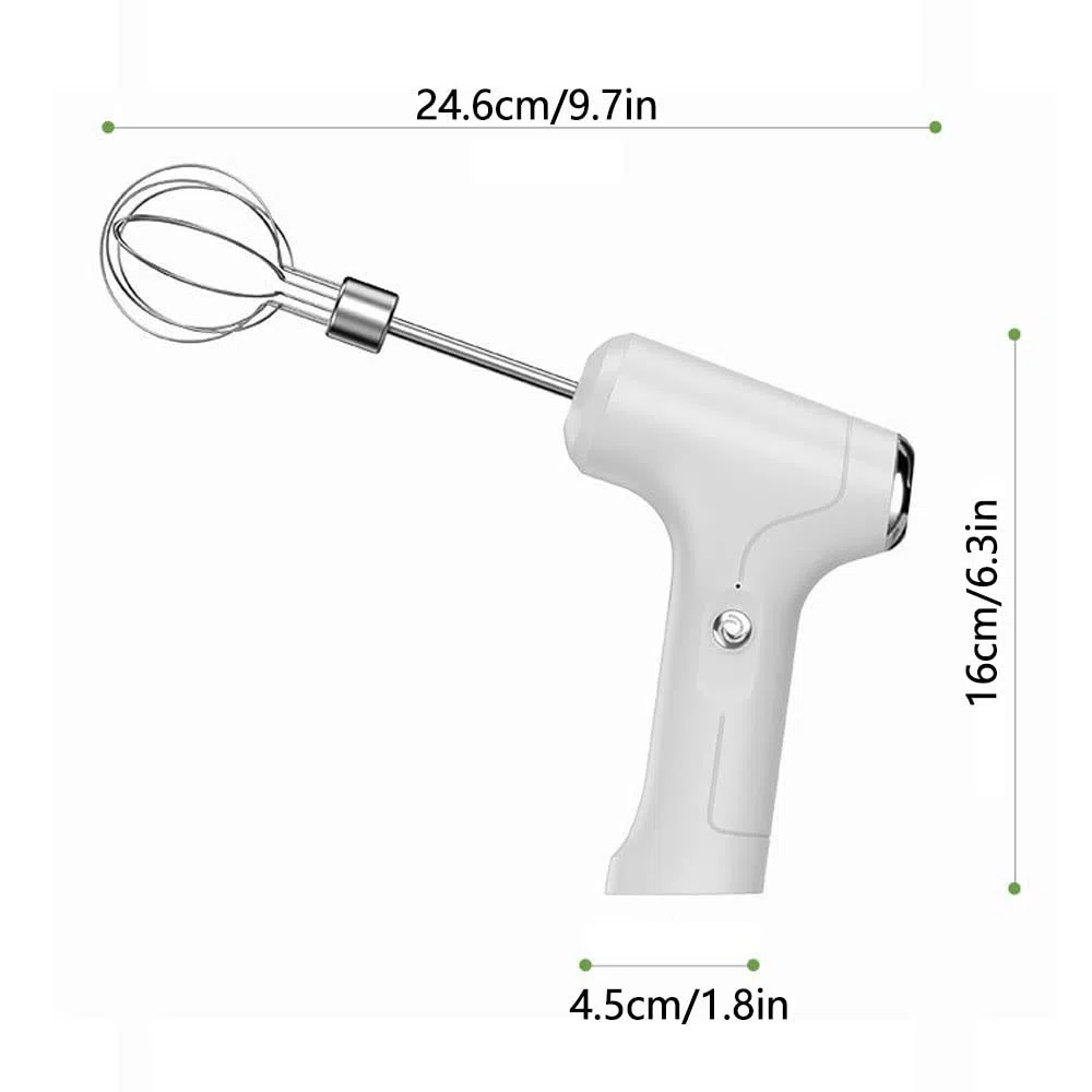 Elektrischer Schneebesen, Tragbarer Handmixer USB Wiederaufladbare Handheld -Eierschläger für Schlag, Mischen, Pudding (Weiß)