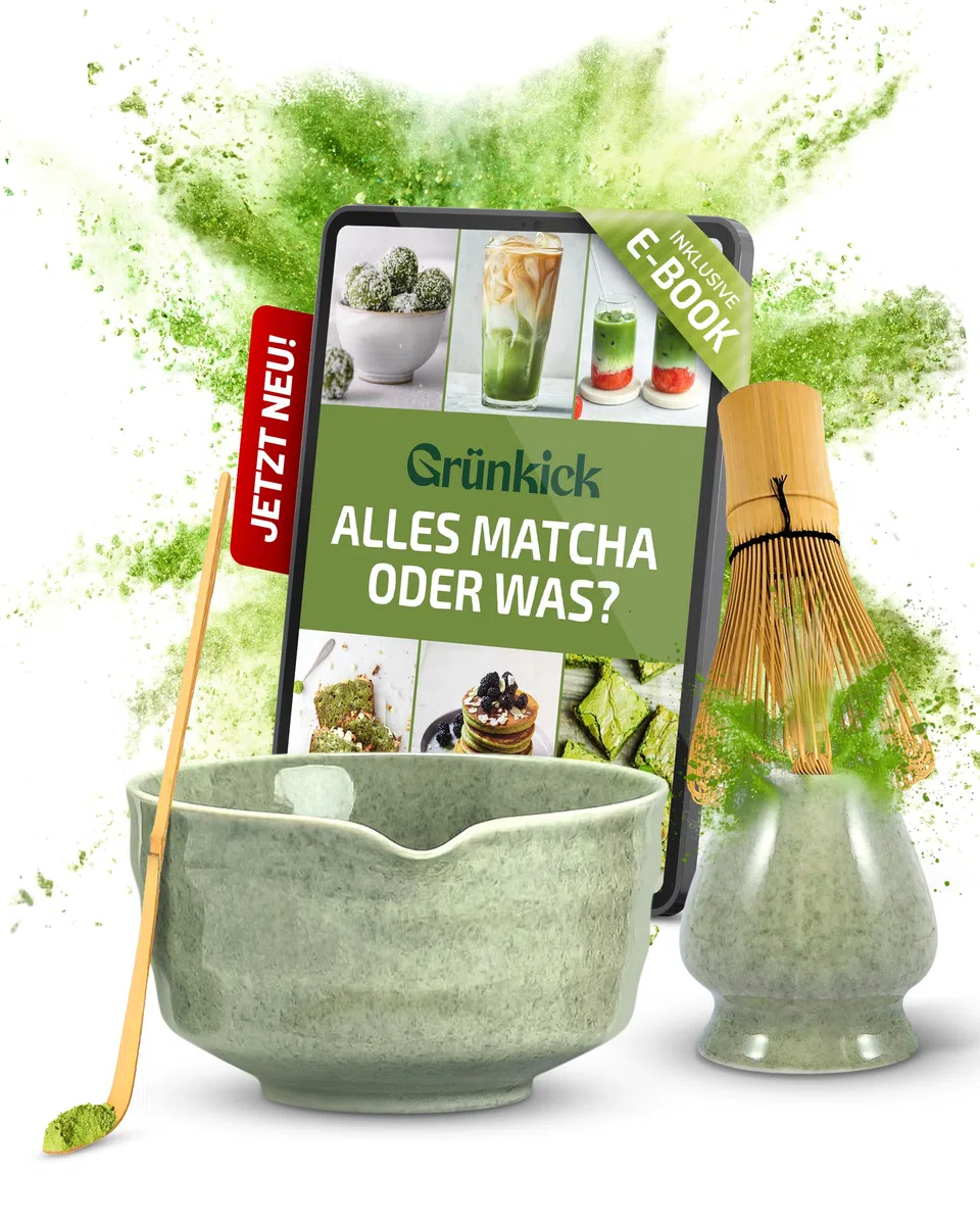 Matcha Set Grün – Premium Matcha Tee Set mit Matcha Schale, Bambus Matcha Besen & Matcha Zubehör - Japanisches Matcha Set für Teezeremonie & Matcha-Latte (Grün)