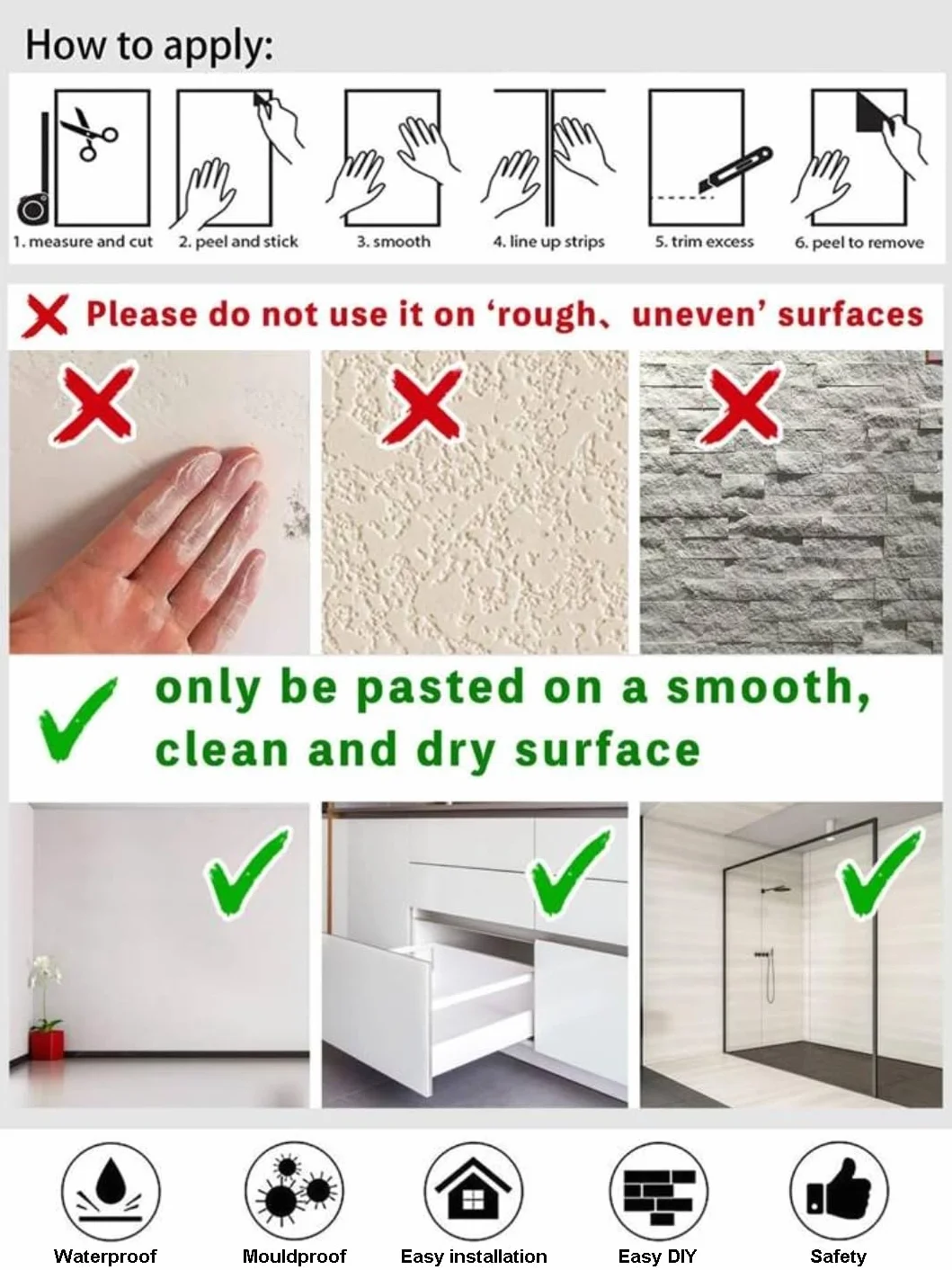 Ulticool – Sticker Wasserdicht Dekoration Aufkleber Fliesen - Wellness - 15x15 cm - 15 Stück Selbstklebende Fliesenaufkleber aus Folie - Aufkantung für die Wand Badezimmer - Küchenwand Küche