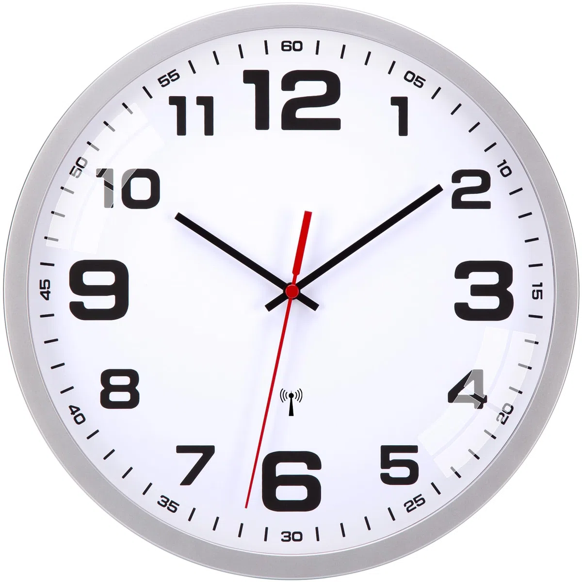 Funkuhren Wanduhr Ohne TickgeräUsche Lautlos 25cm Quarz Batterie Betriebene Groß Wanduhr Einfach zu Lesen für Zimmer Zuhause KüChe Schlafzimmer Büro Schule