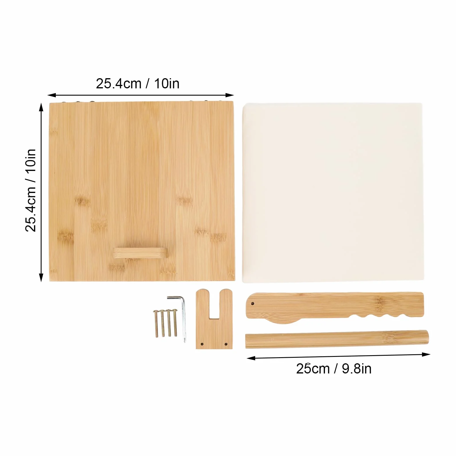 Tortilla-Pressmaschine aus Holz mit Nudelholz und Pergamentpapier, Ideal für die Küche zu Hause