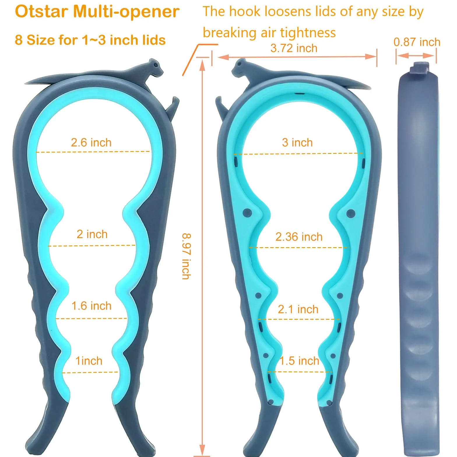 Otstar Glasöffner, Flaschenöffner und Dosenöffner für schwache Hände, Senioren mit Arthritis und Menschen mit geringer Stärke, Mutil Glasöffner lässt sich leicht abnehmen