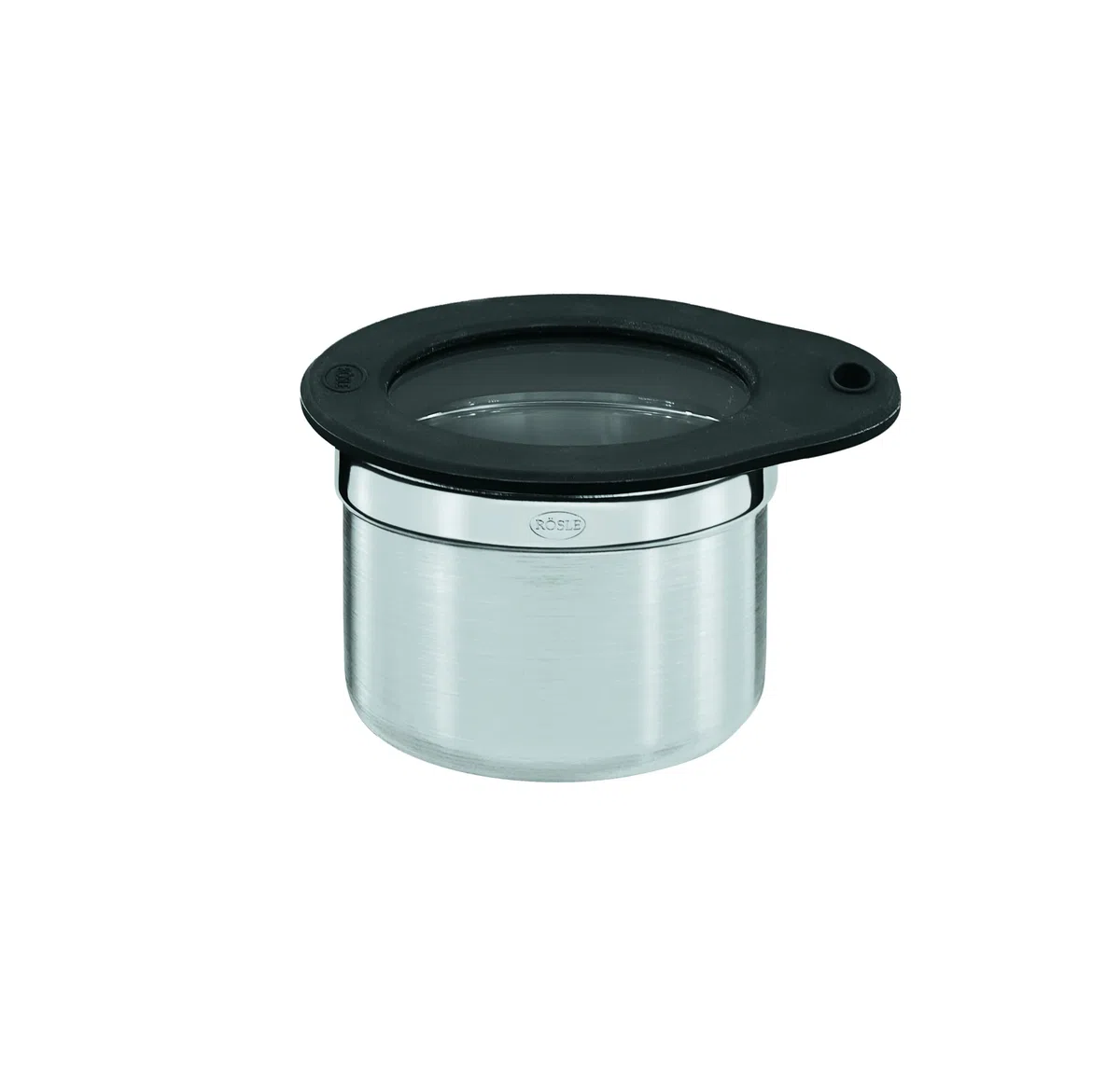 RÖSLE Dose mit Frischhaltedeckel, Hochwertige Dose zum Aufbewahren von Lebensmitteln, hygienisch und geschmacksneutral, Edelstahl 18/10, spülmaschinengeeignet, 8 cm