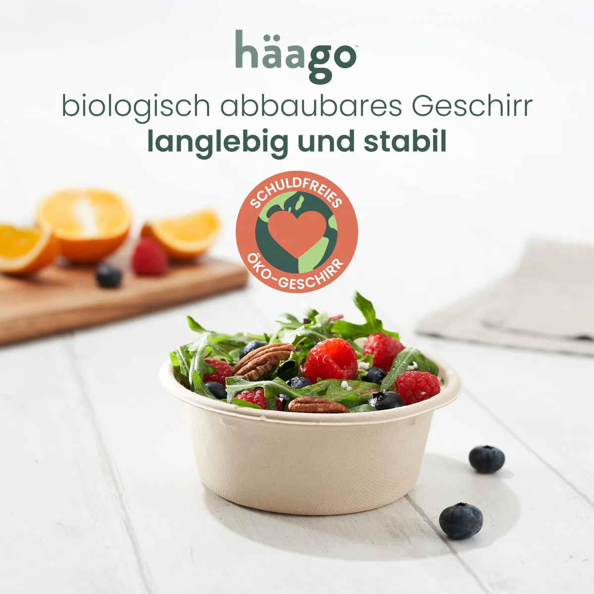 HAAGO 100 Extra Stabile Suppenschalen aus Zuckerrohr (Bagasse), 350ml / 12oz – Fett- & Auslaufsichere Pappschüsseln – Kompostierbar & Biologisch Abbaubar – Einwegschalen für Suppe, Curry, Dessert