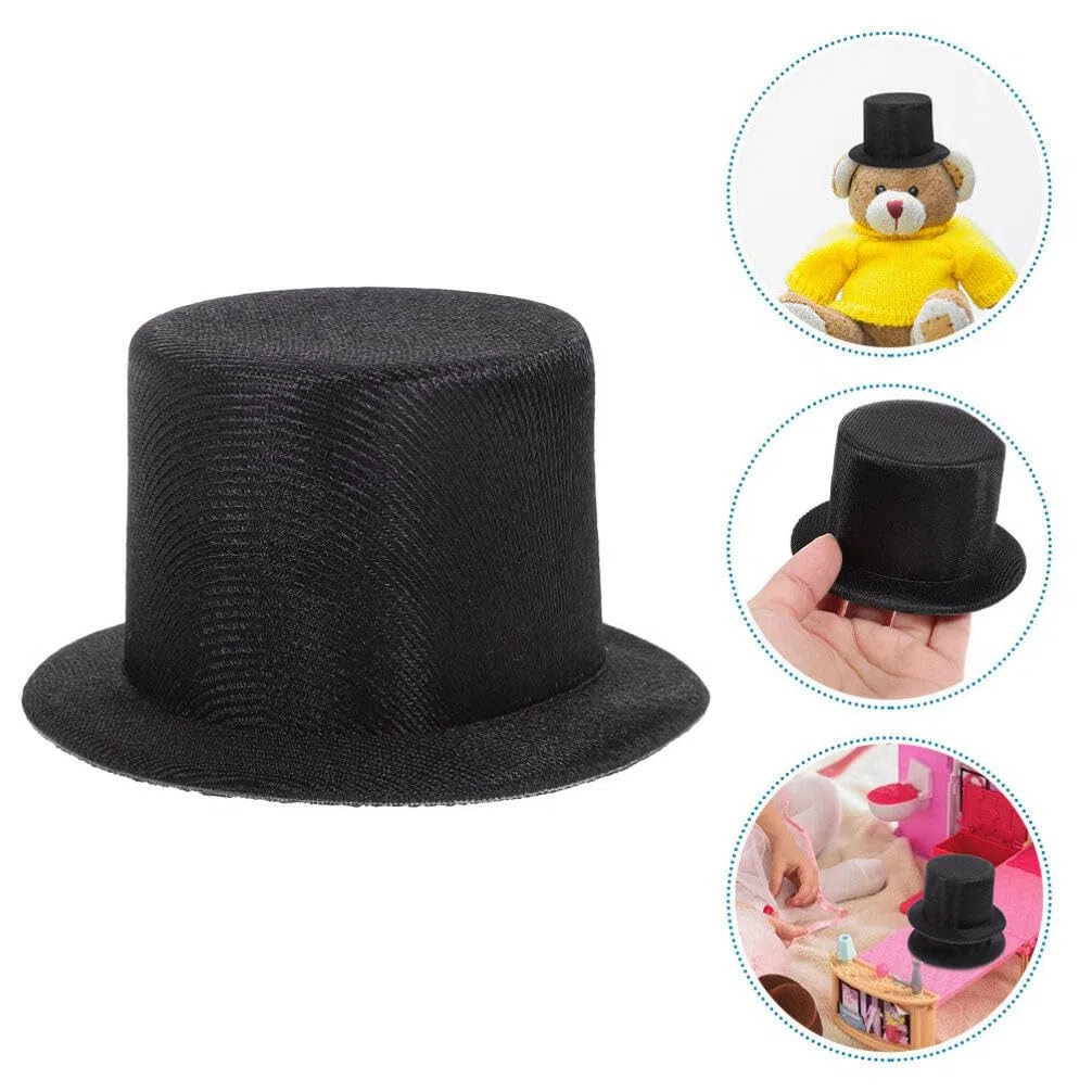 NUOBESTY Weinkappen Schwarze Mini-Zylinder Mini-Zylinder Zum Basteln Puppenhut-Zubehör DIY-Schneemann-Hüte Kleine Bastelprojekte Weinflaschenverschlüsse