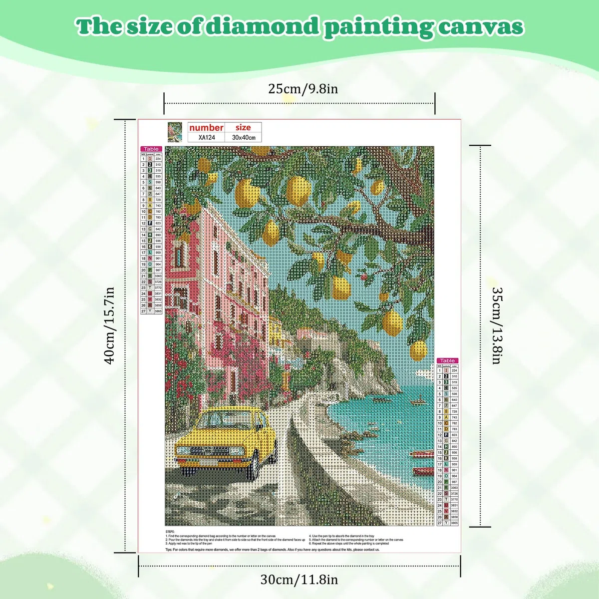 NEWENMO Schöne Landschaft Diamond Painting Erwachsene,Küstenlandschaft Diamant Painting Bilder,DIY Diamant Malerei Kit Complete,5D Diamond-Painting,Aesthetic für Wanddekoration,Home Geschenke 30x40cm