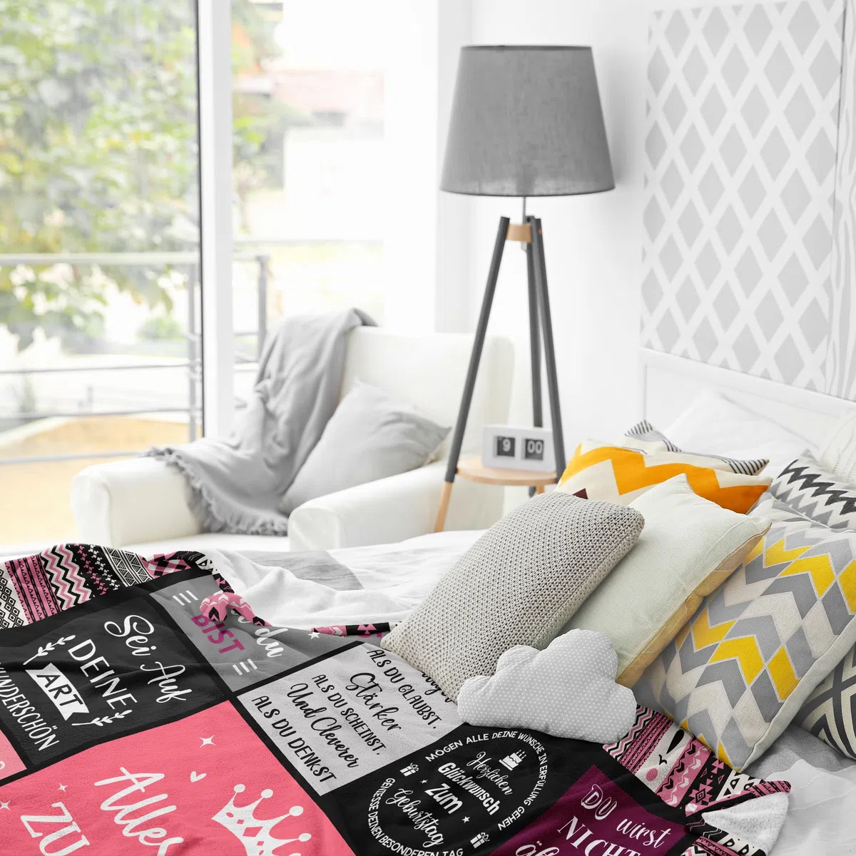 Yesbird Geburtstagsgeschenk für Frauen, Geburtstagsgeschenk für Mama, Mädchen, Frau, Freundin, Schwester, Freundin, Kollegin, Lustige Geschenk Geburtstag, Happy Birthday Deko Decke 150x130CM