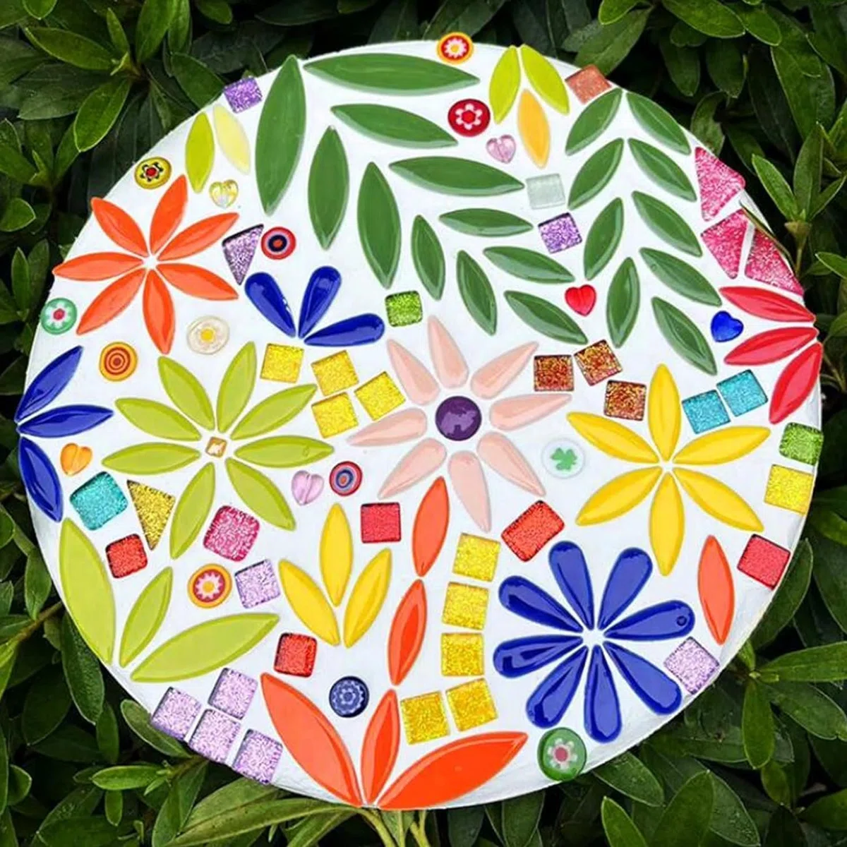 Blätter-Blütenkeramik Mosaikfliesen für Handwerk, 500g unregelmäßige Mosaikstücke, Blütenmosaikfliesen DIY Mosaikherstellung Steine für Basteln Hobby Kunst Wanddekoration (Irisierendes Dunkelgrün)