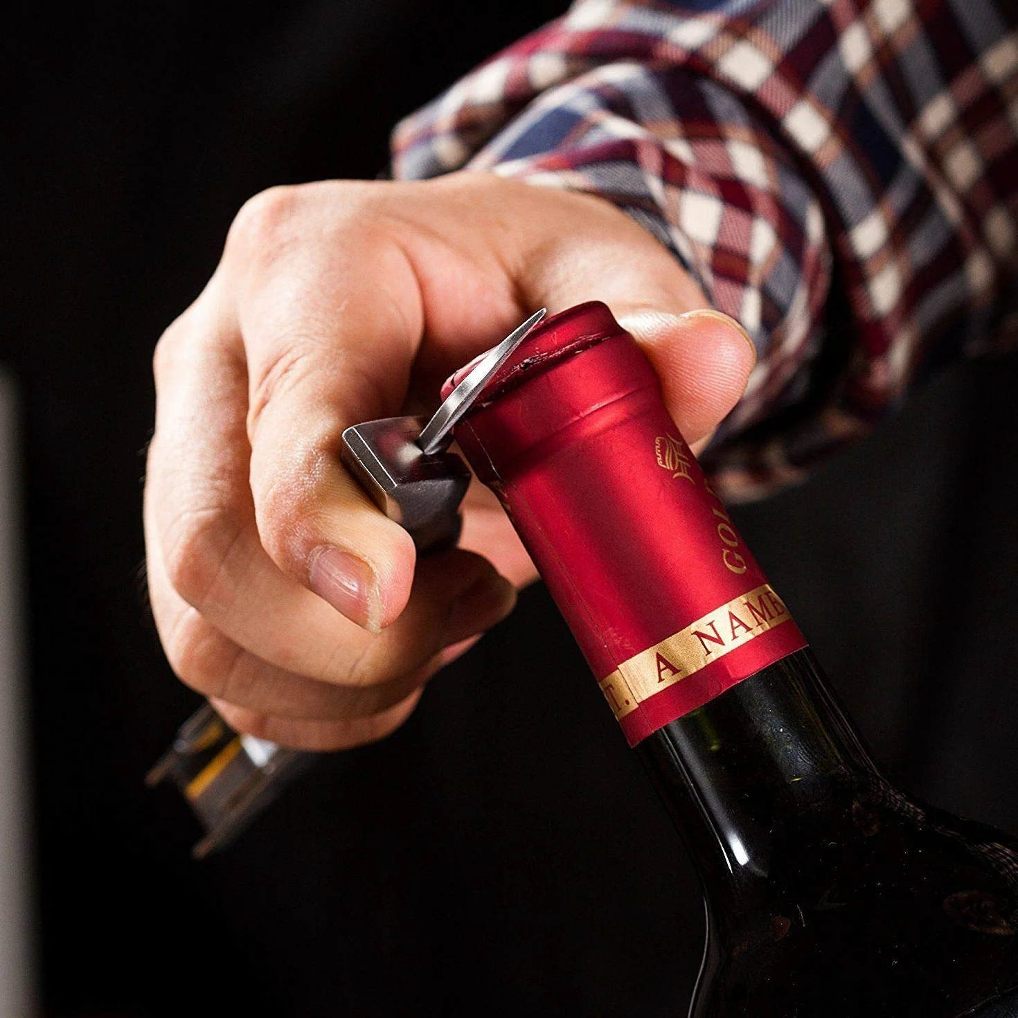 Kellnermesser - Gratis Wein-Ratgeber Ebook - Profi Korkenzieher aus Edelstahl in Gastronomie Qualität mit Flaschenöffner & Folienschneider