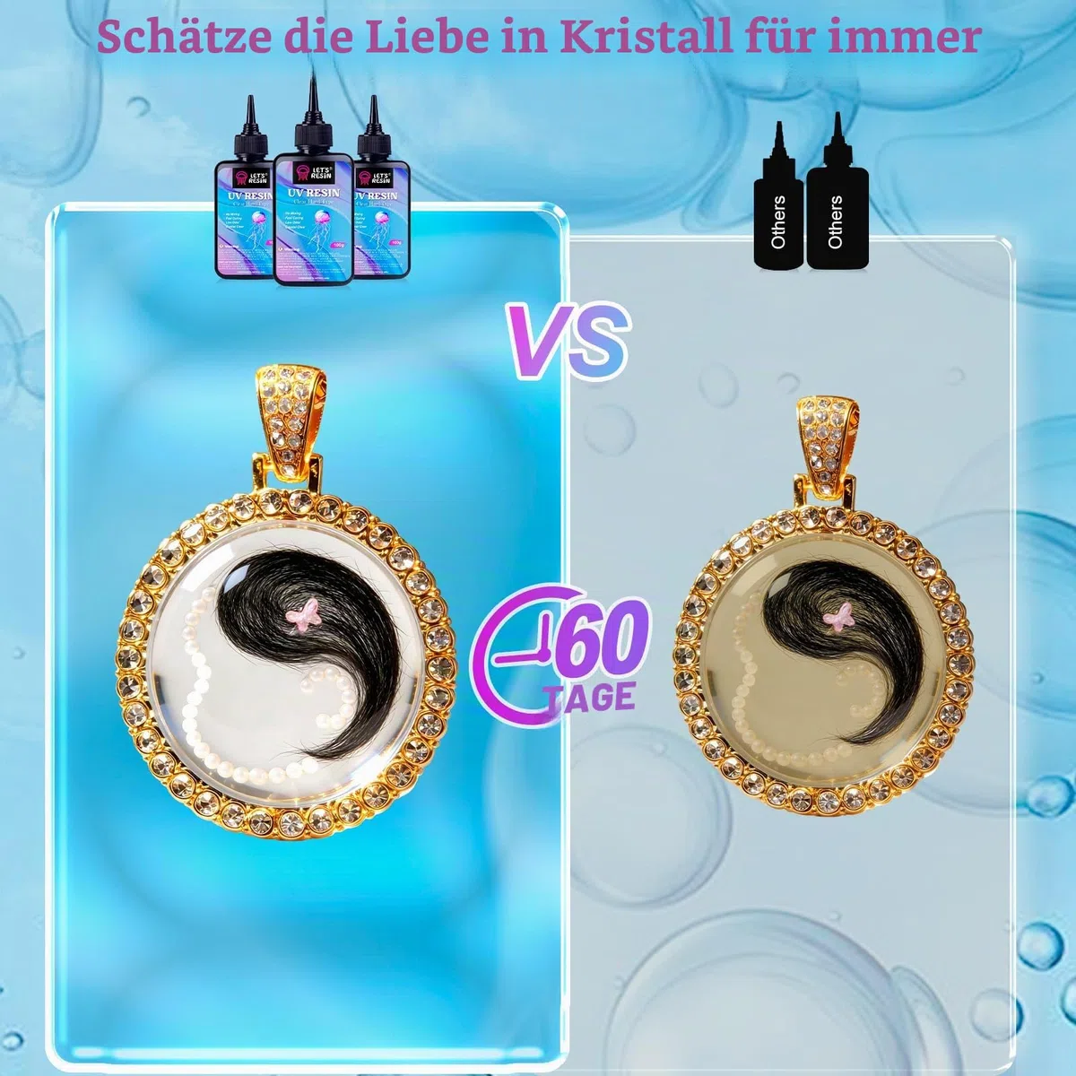 LET'S RESIN UV Resin 300g, Kristallklares UV Harz Set für Schmuck, Kunsthandwerk