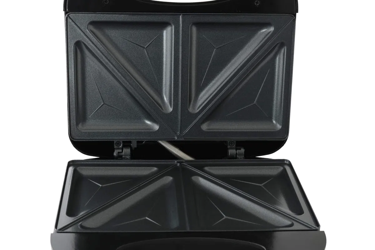 Deski Sandwichmaker 750 Watt Schwarz silber Sandwichtoaster Maker