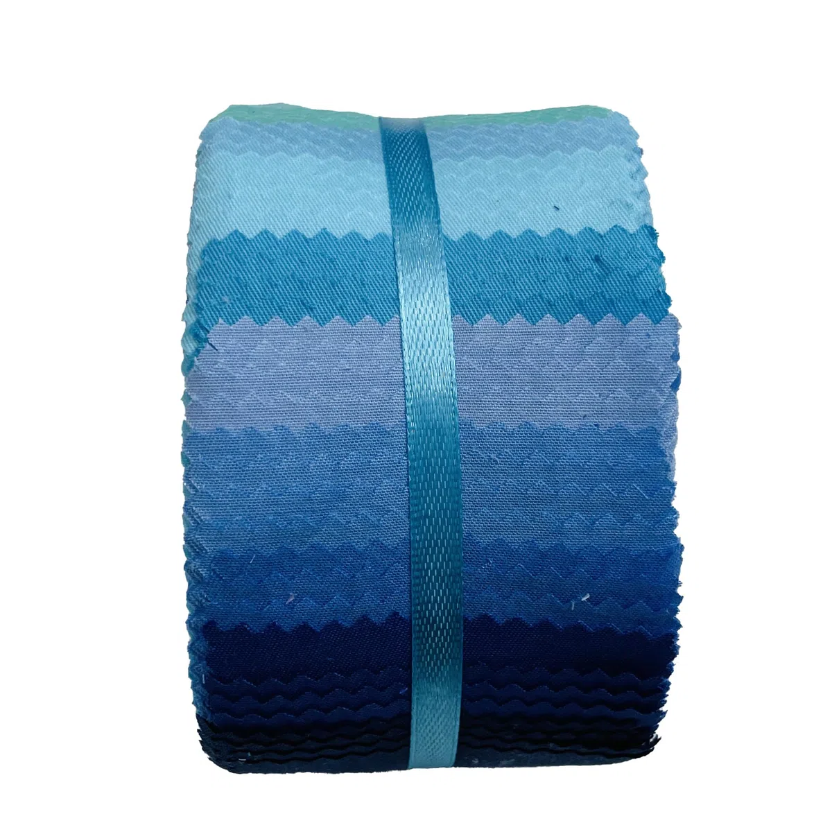 Jelly Rollstoff, 100% Baumwolle, Quiltstoff, 40 vorgeschnittene Streifen (6,3 x 111,8 cm) zum Quilten und Nähen, 10 verschiedene einfarbige Farben, einfarbig blau