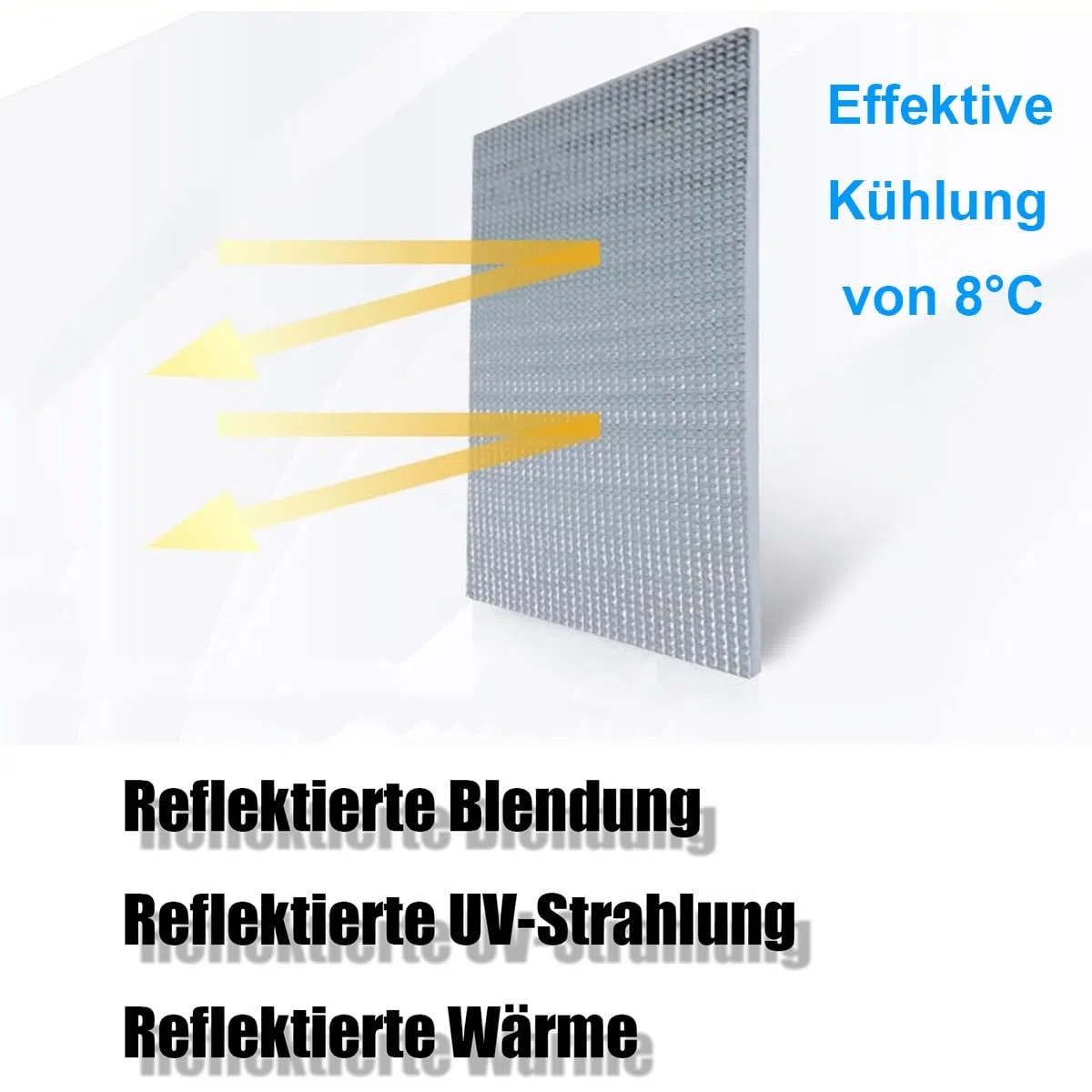 Aluminisierte Wärmeisolierung Isolierfolie für Fenster, 99% Sonnenschutzfolie Rückstandslose Doppelte Verdunkelungs Fenster Folie mit Saugnapf für Dachfenster Mieter Altbau(Silvery 95x110cm)
