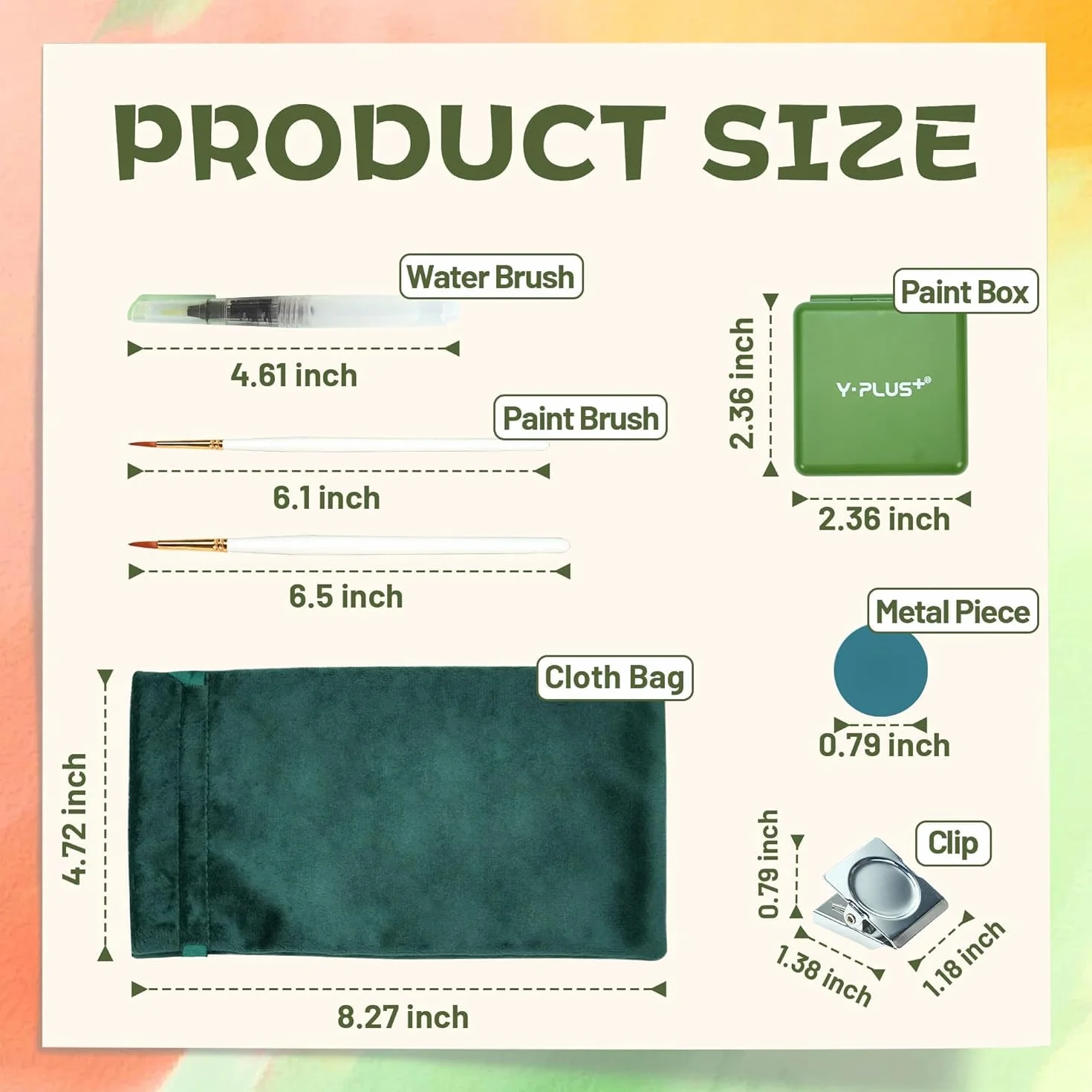 YPLUS Aquarellfarben Set – Premium Wasserfarbkasten, Perfektes Aquarell Set für Anfänger und Profis, Kompakter Malkasten, Wassermalfarben im Taschenformat