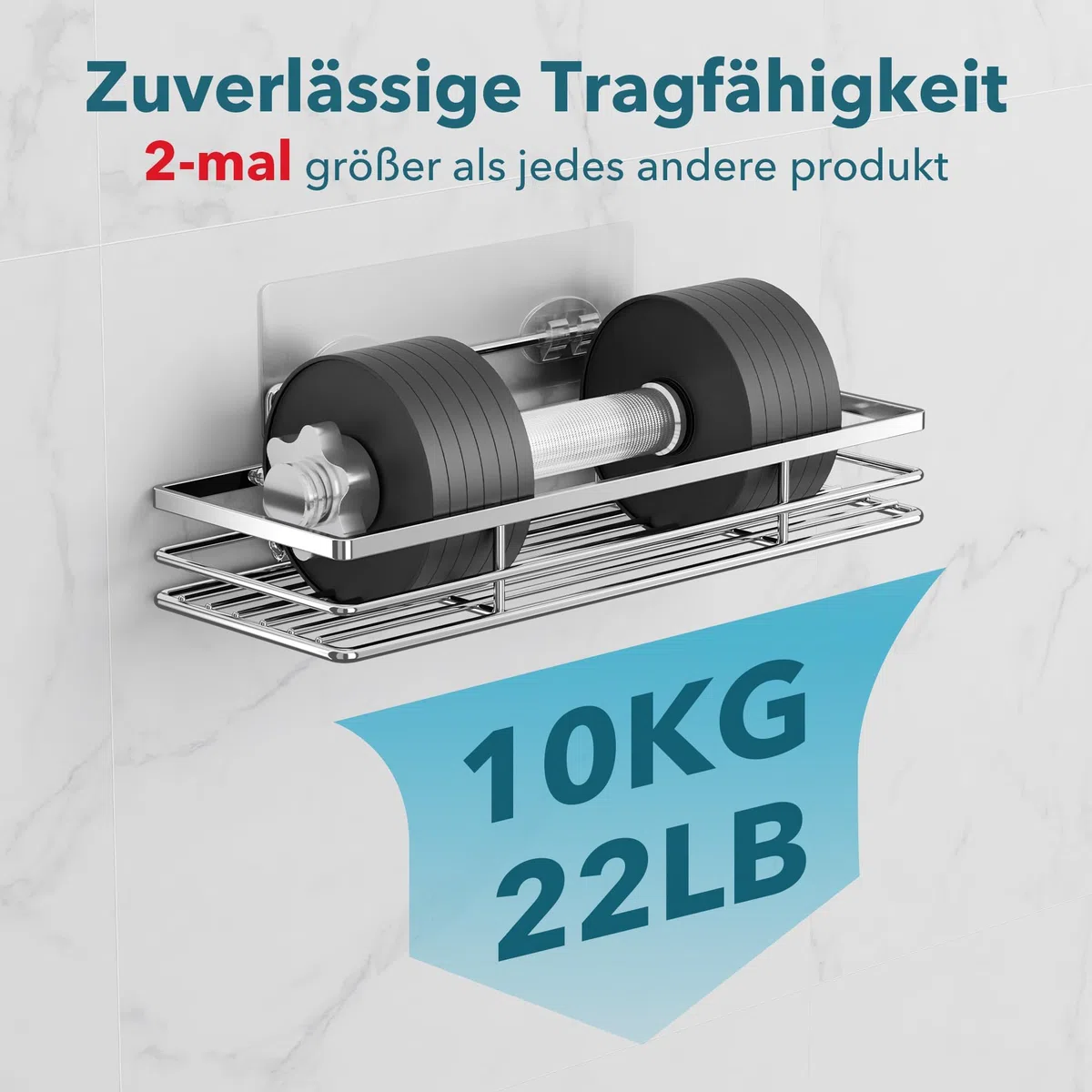 saffruff Duschablage Ohne Bohren 2 Stück Duschregal Duschkorb Badezimmer Organizer Badezimmer Regal Badregal Shampoo Halterung Dusche Küche Bathroom Rrganizer mit 2 Klebeflächen Silber