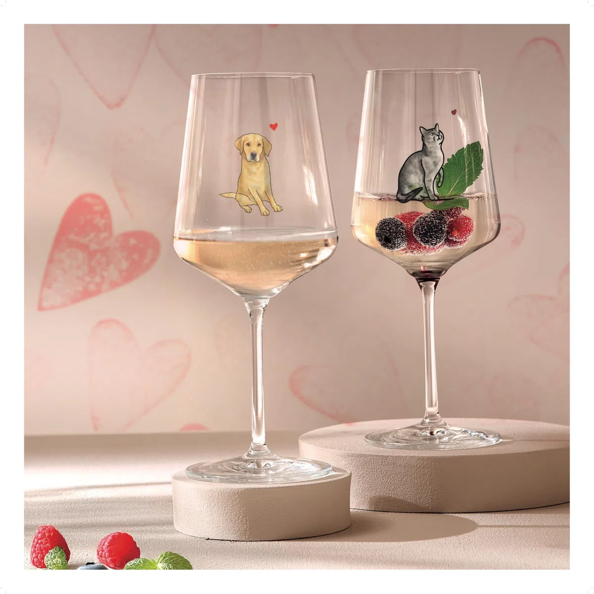 RITZENHOFF 8106008 Cocktail Glas 500 ml, Serie Petfluencer – mit charmanter Katzenillustration – Made in Germany