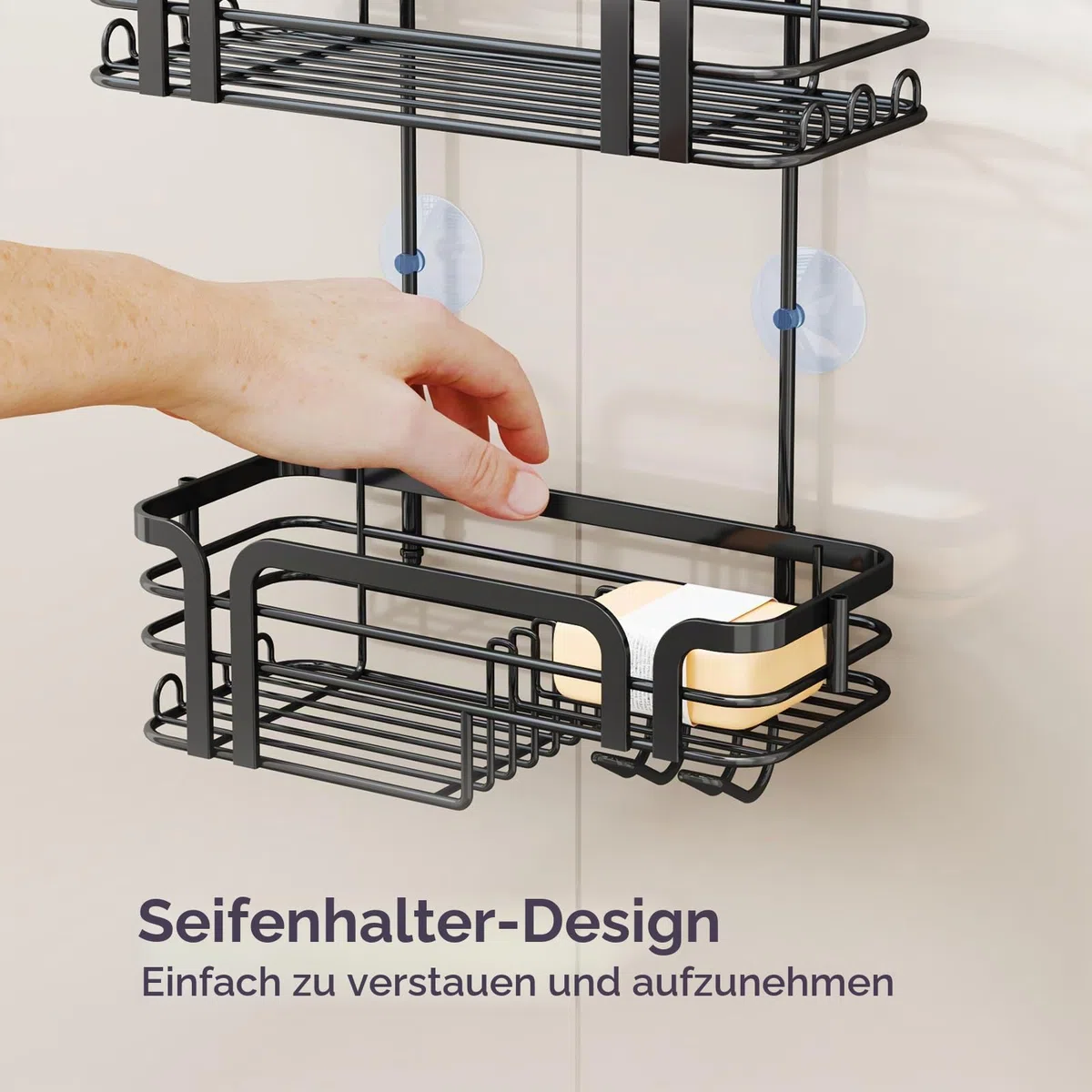 SWTYMIKI Duschablage zum Hängen - Für Mieter und Badezimmer, Kein Bohren | 304 Edelstahl Duschregal zum Hängen, Seifenhalter, 11 Haken, für Shampoo, Conditioner, Toilettenartikel, Razor