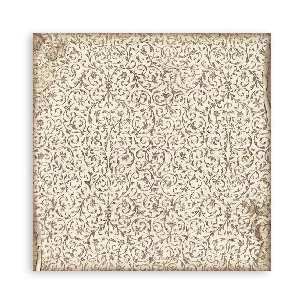 Stamperia Set 4 hojas de tela Vintage Library 30x30cm