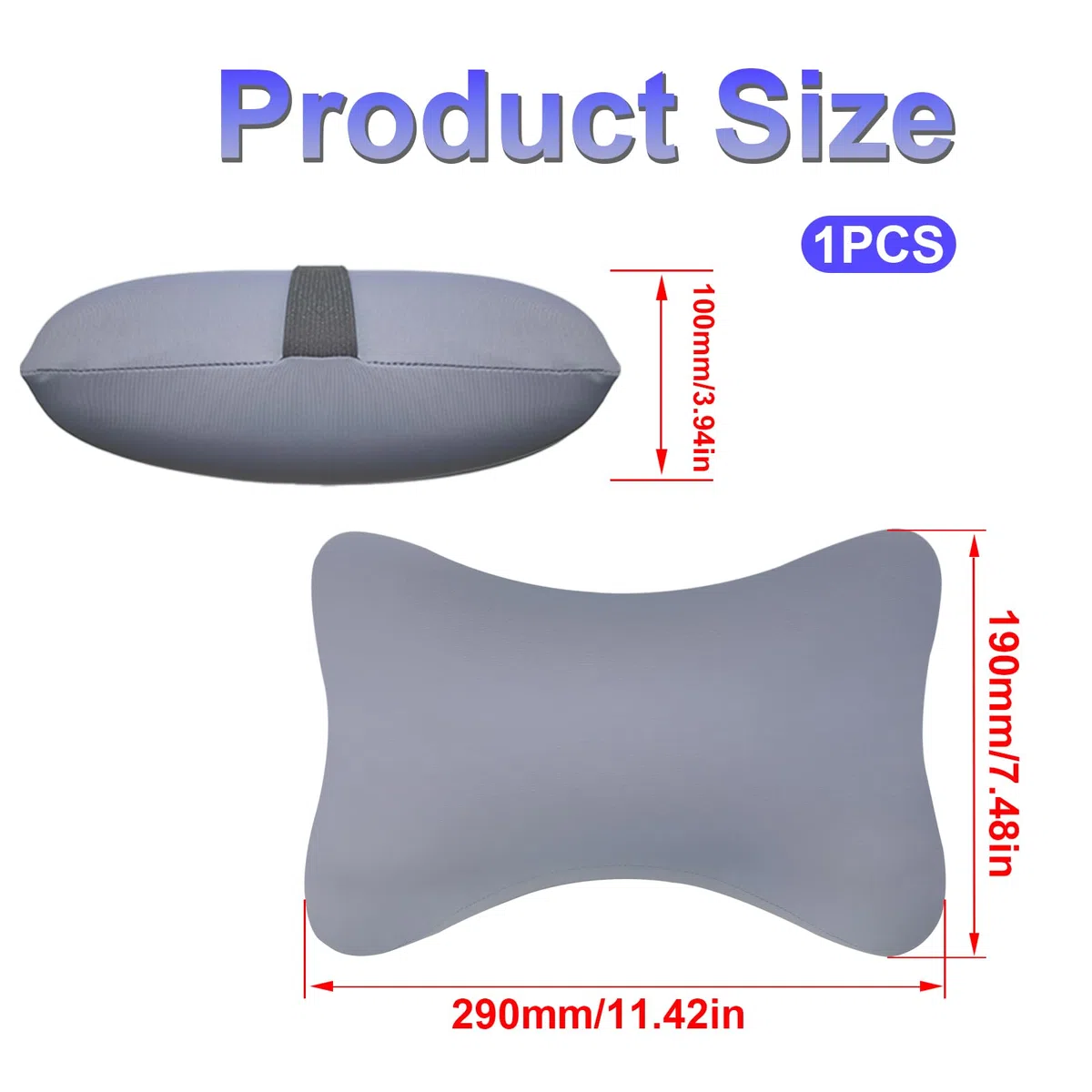Nackenkissen Sessel Aus Memory Foam Mit Flexiblen Bändern, Nackenkissen Bürostuhl Kopfstütze Ergonomisches Sessel Kissen Rollstuhl Kopfkissen für Reisen, Flugzeuge, Züge und Büros (Grau)