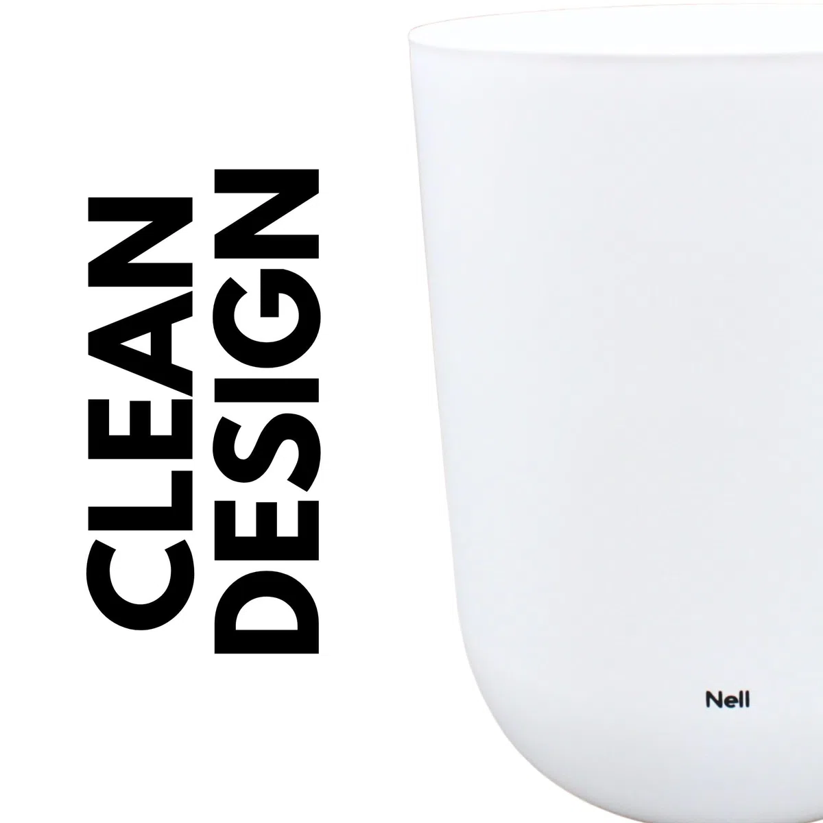 Nell Papierkorb 10L | Weiß | Moderner Mülleimer ohne Deckel | Minimalistisches & elegantes Design | ideal fürs Büro, Badezimmer & Wohnzimmer