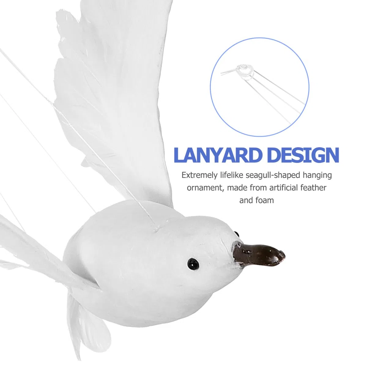 GARVALON 1stk Hängende Fliegender Vogel Möwe Deko Schaumstoff Vogel Modell Schaumstoff Weißer Vogelschmuck Taubenschreck Weihnachtsdeko FüR Garten Balkon Party Hochzeit Innen AußEn