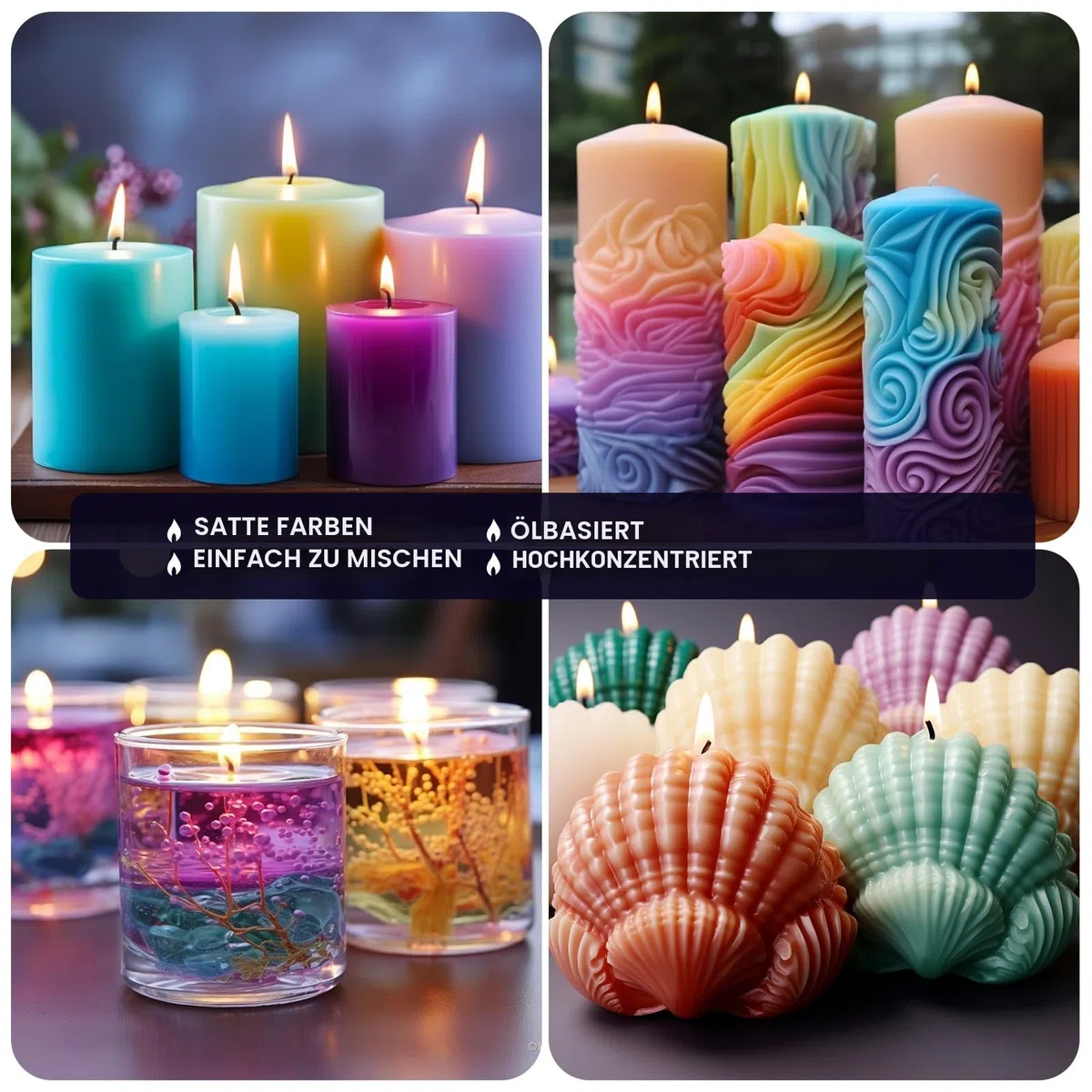HOMY ARTY Kerzenwachs Farbe 32 Farben - HOMY ARTY Wachs Kerzenfarbe, Farben für kerzenwachs, hochkonzentrat flüssiger Kerzen Farbe Farbstoff für Gelwachs, Paraffinwachs,Bienenwachs