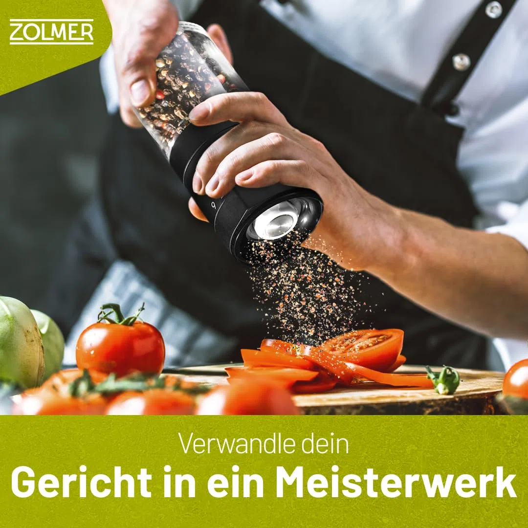 2er Set Pfeffermühle mit Keramikmahlwerk & 6-Stufen-Drehung – Salz und Pfeffermühle groß – Manuelle Gewürzmühle schwarz matt, einstellbar & nachfüllbar