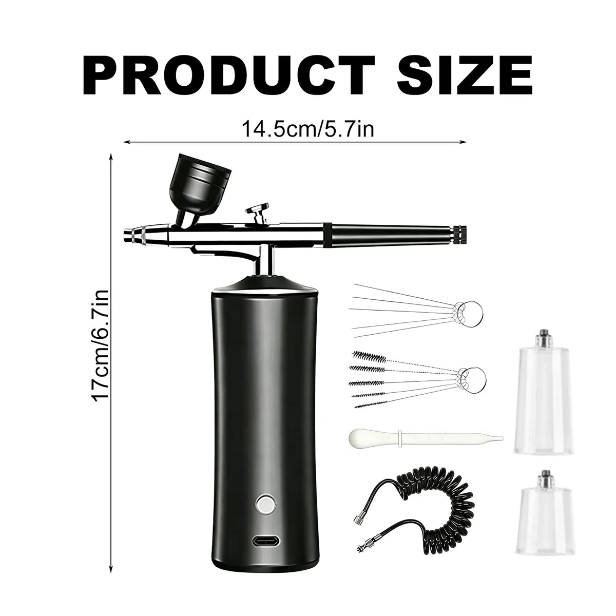 Airbrush Set Mit Kompressor,Wiederaufladbare Airbrush Mit 2 Düse,Wireless Airbrush Set,Tragbare Air Brush Kompressor-Set For Makeup,Tattoo-Modellierung,Kuchendekoration,Wiederaufladbar,Nail Art