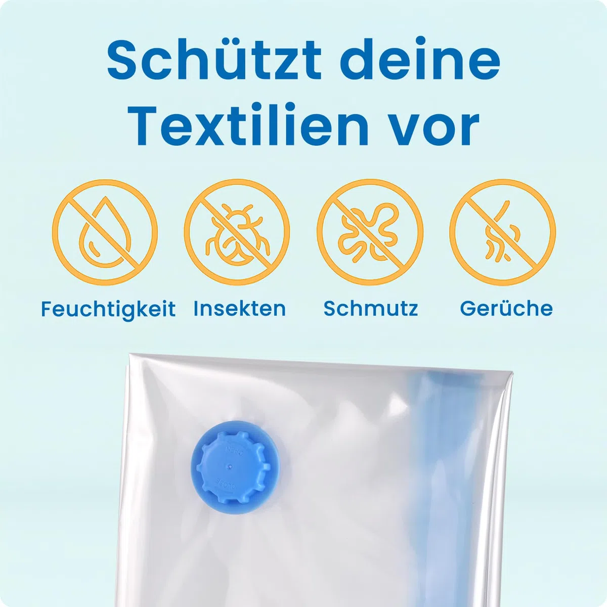XXL Vakuumbeutel für Kleidung & Bettdecken - 6er Set (100x80 cm) mit Etiketten - Luftdichte Vakuumierbeutel für Kissen, Decken & Wäsche - Vakuum durch Staubsauger - Platzsparende Aufbewahrung